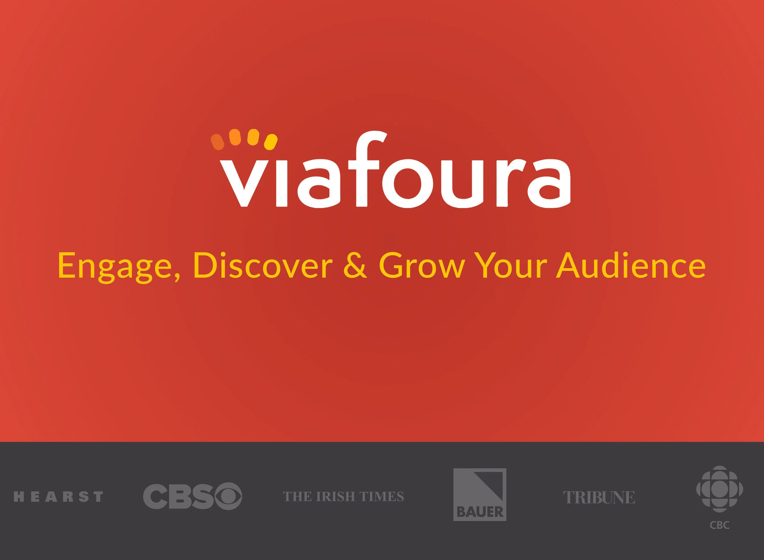 Large trade show backdrop display, designed for Viafoura.