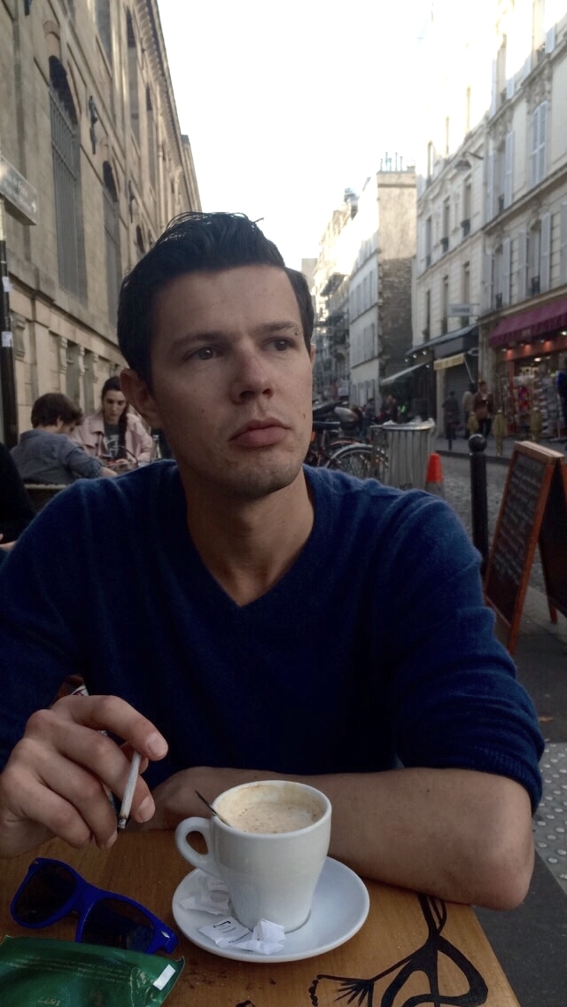  This is how you become french right? Coffee, cigarette, lack of smile... 