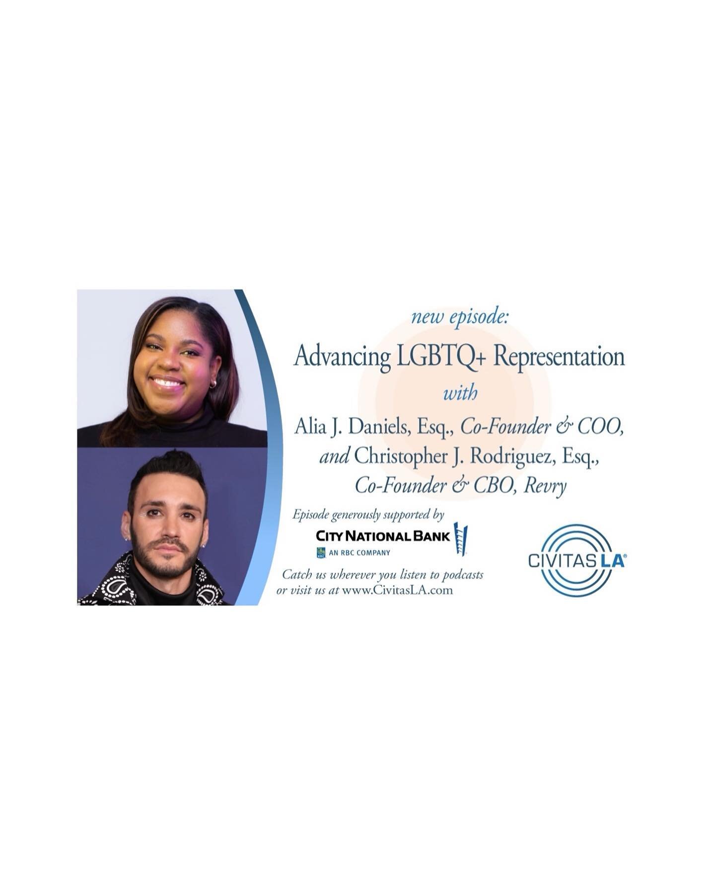 Had a lovely time chatting with Dwayne Gathers and my co-founder Chris for @civitas_la . Check out our episode on advancing LGBTQ+ representation via the link in bio.