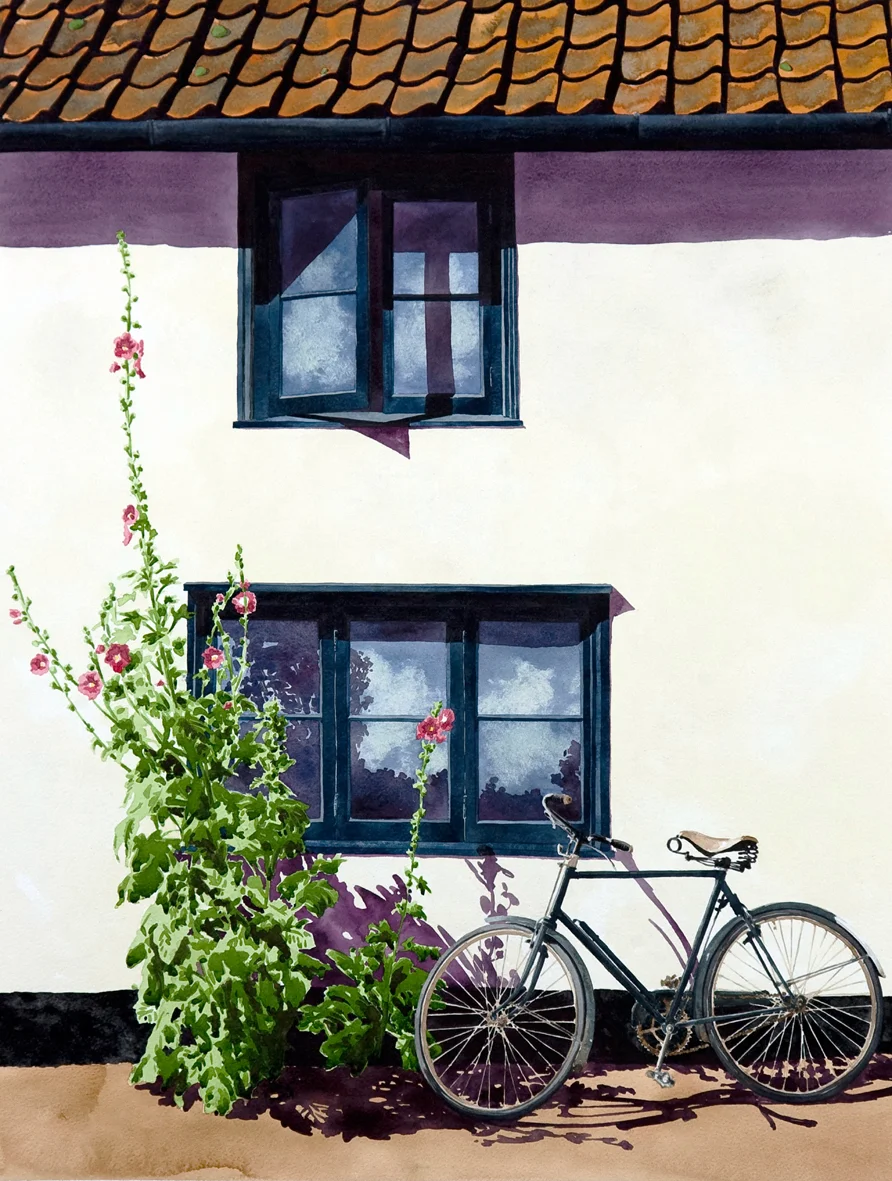 Hollyhock Afternoon-52 x 66.5cms-Watercolour painting.jpg