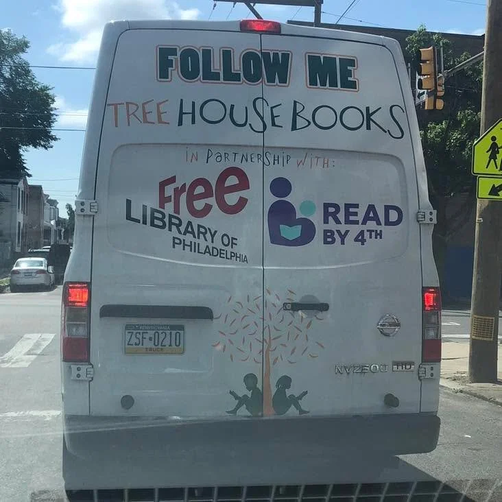 🚐 Have you ever found yourself driving in Philly behind our Bookmobile, the Traveling Tree House? Wonder how we get all the books to fill the van? 
From you!
Check out our Holiday Book Drive &amp; help us get books into homes this season!