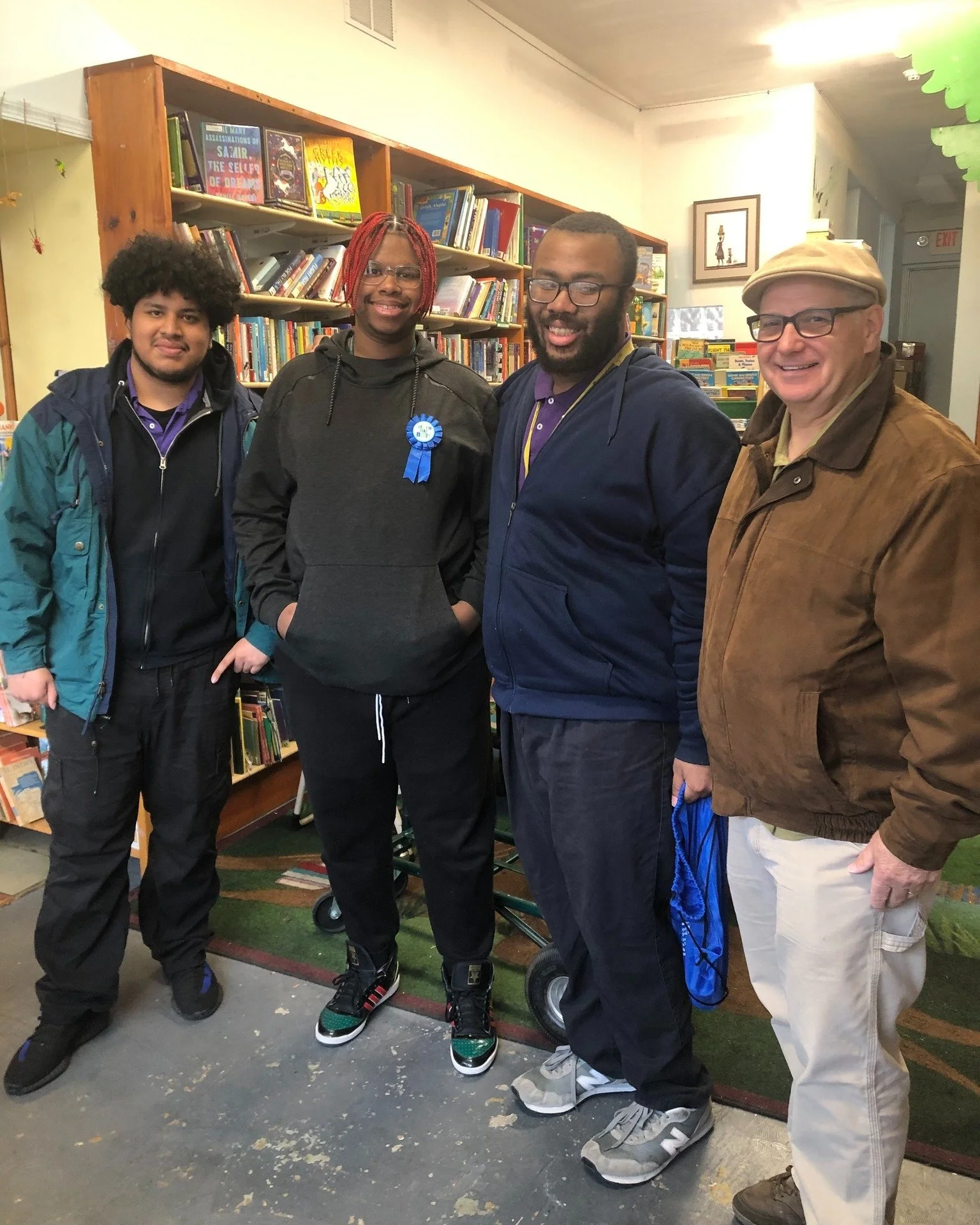 Our friend Dave and his student volunteers come by every Thursday to help us sort, stamp, and count book donations! They are ready to accept your donations to our Holiday Book Drive - send your new and gently used children's books to us - email Emma 