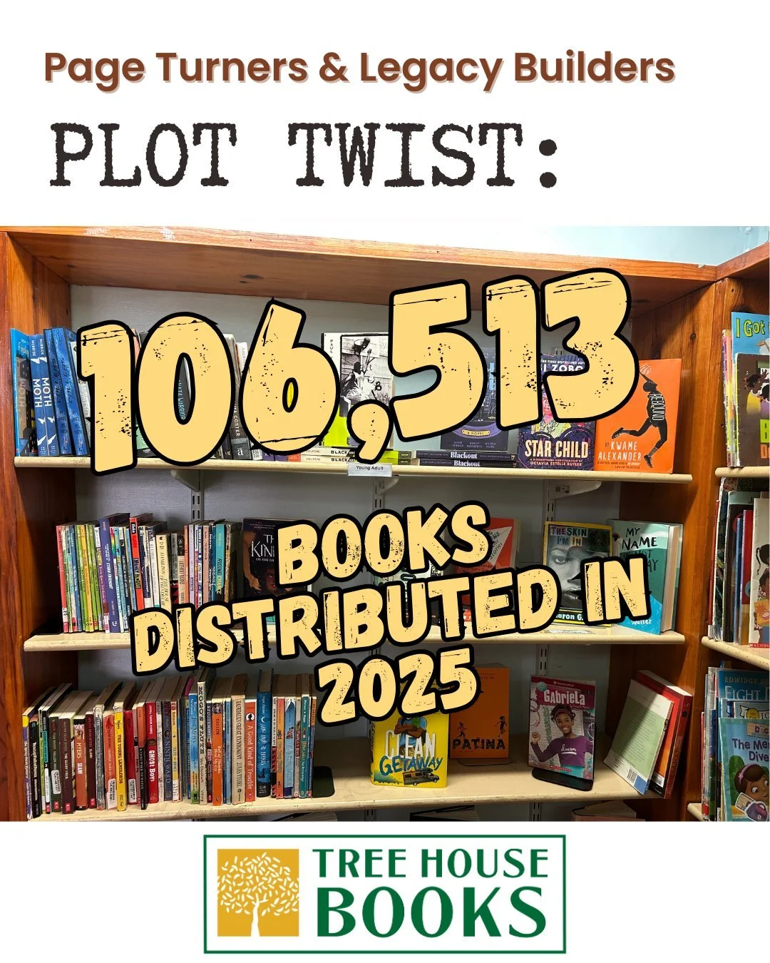 Plot Twist: Even though our 2025 started slowly (and wet-IYKYK), we managed to exceed our high expectations and gave away over 100,000 books in 2025 - the first time we've surpassed this amount in 1 year! This is all thanks to you - our community! Ca