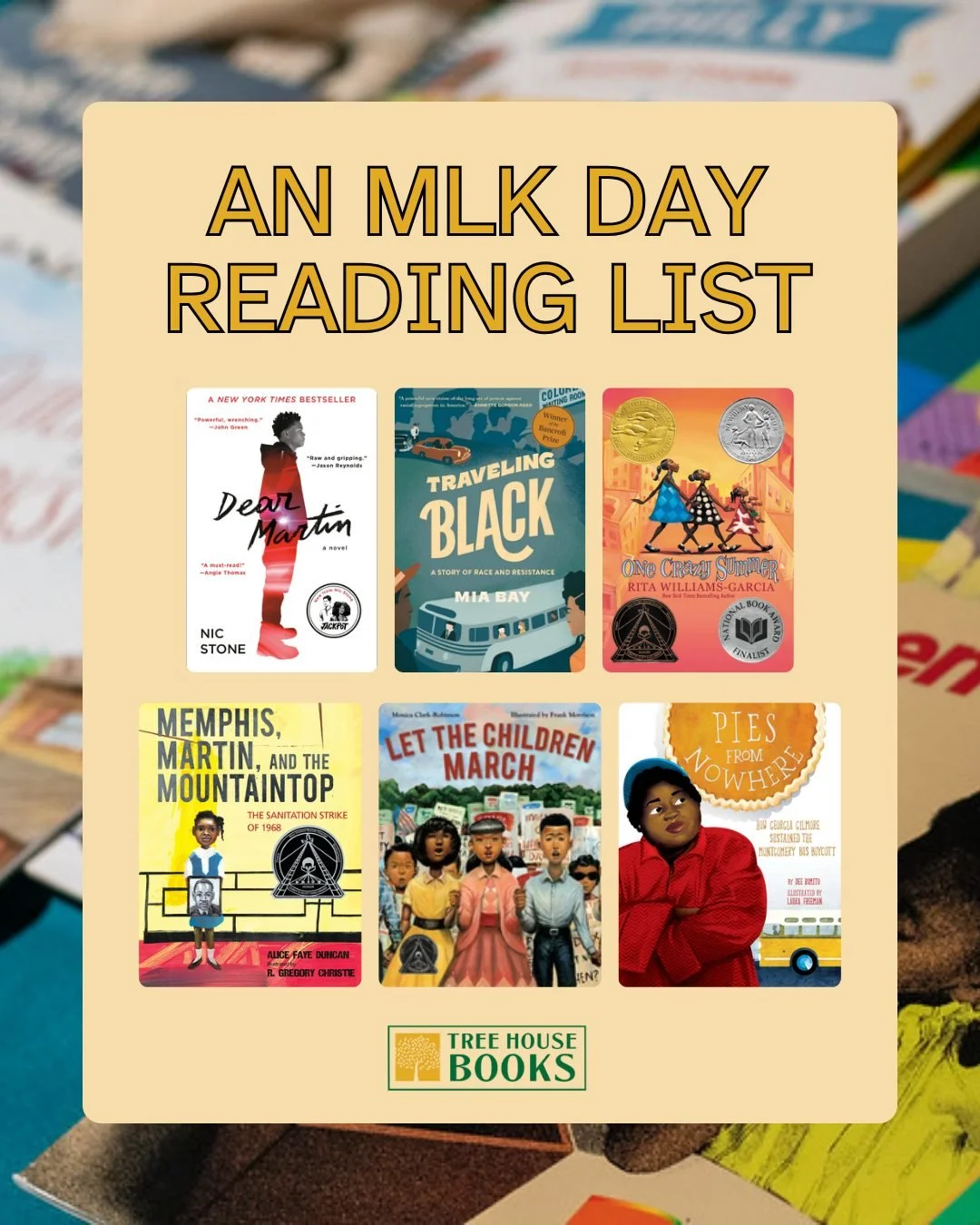We're celebrating Martin Luther King Jr. Day this year with a good read and we thought we'd share some favorites with you! 

What books are you picking up today? 

Titles Listed; 
- Dear Martin by Nic Stone 
- Traveling Black: A Story of Race and Res