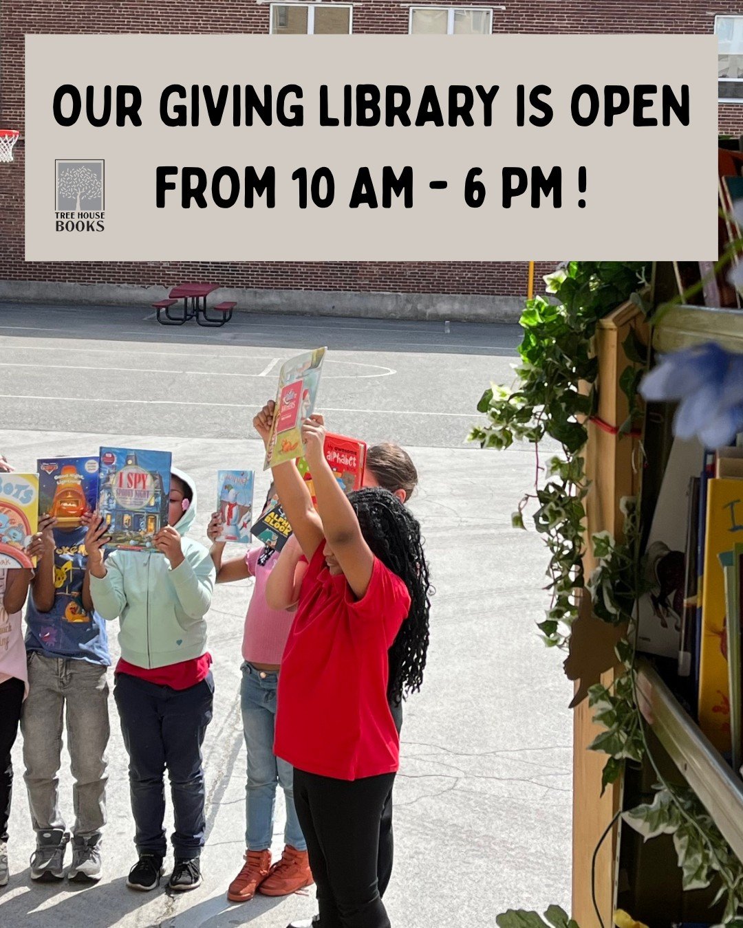 We're open our regular hours today! 

#treehousebooks #givinglibrary