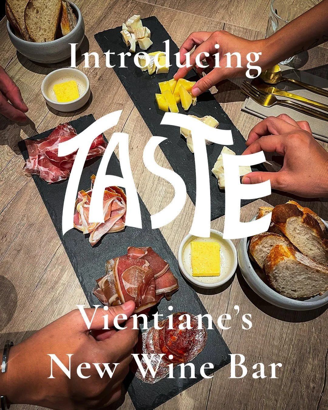 Introducing TASTE &ndash; Vientiane&rsquo;s new wine bar. 🍷

A place to slow down, share good food and enjoy great wine with friends.

Discover over 10 wines by the glass, artisan cheeses &amp; charcuterie, fresh pasta, delicious mains and desserts,