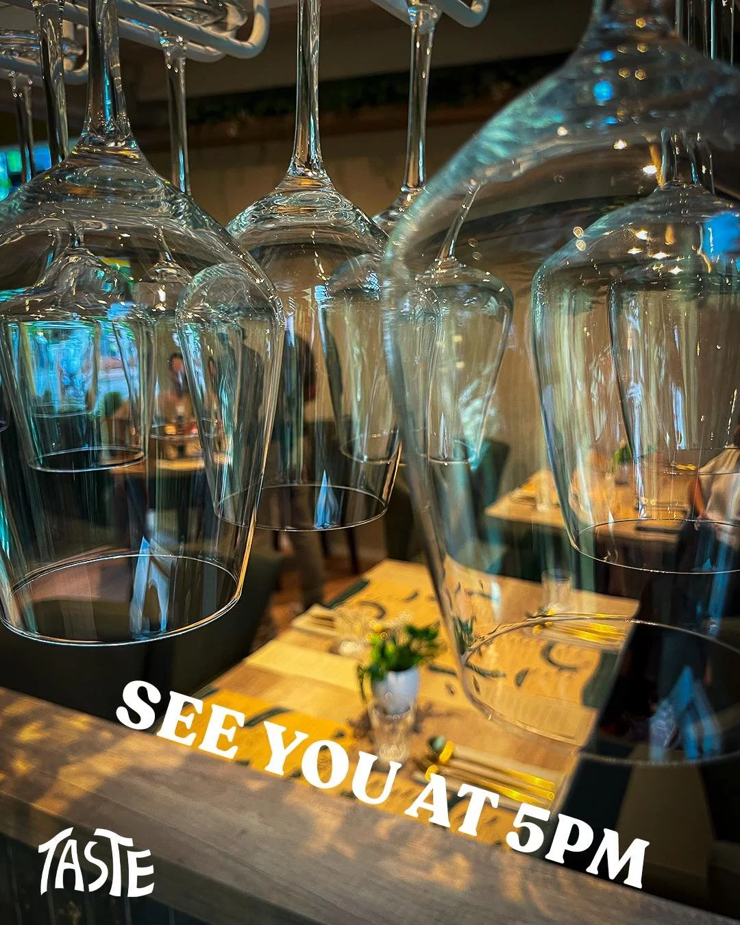 The glasses are ready. The table is set. 
The only thing missing is you.
TASTE is open every evening from 5pm.
 Walk in or reserve your table, link in bio. 🍷