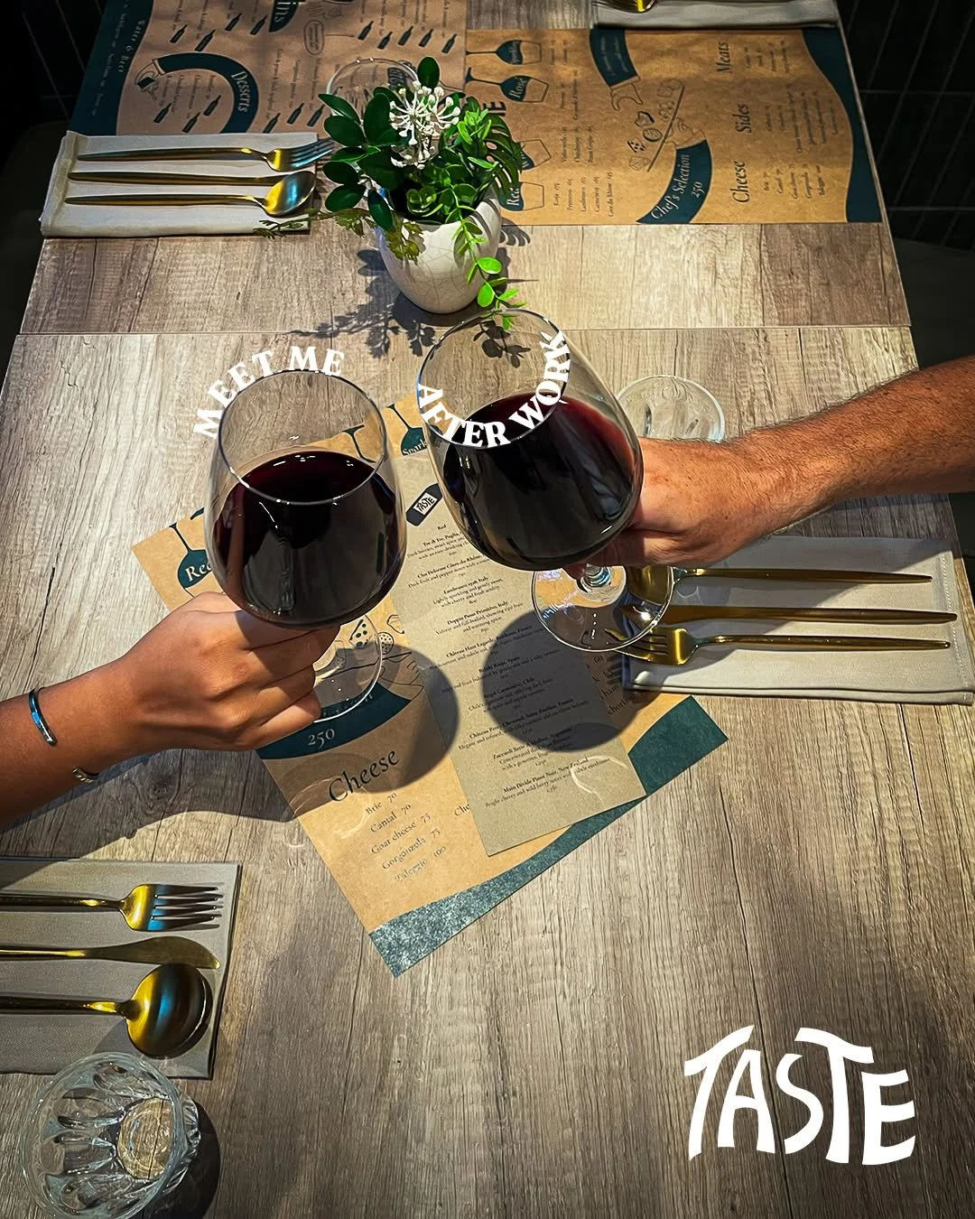 Some evenings don't need a special occasion.
Just a glass of red, someone good to share it with, and no reason to check the time.
TASTE &mdash; open every evening from 5pm. 🍷
Walk in or reserve your table, link in bio.