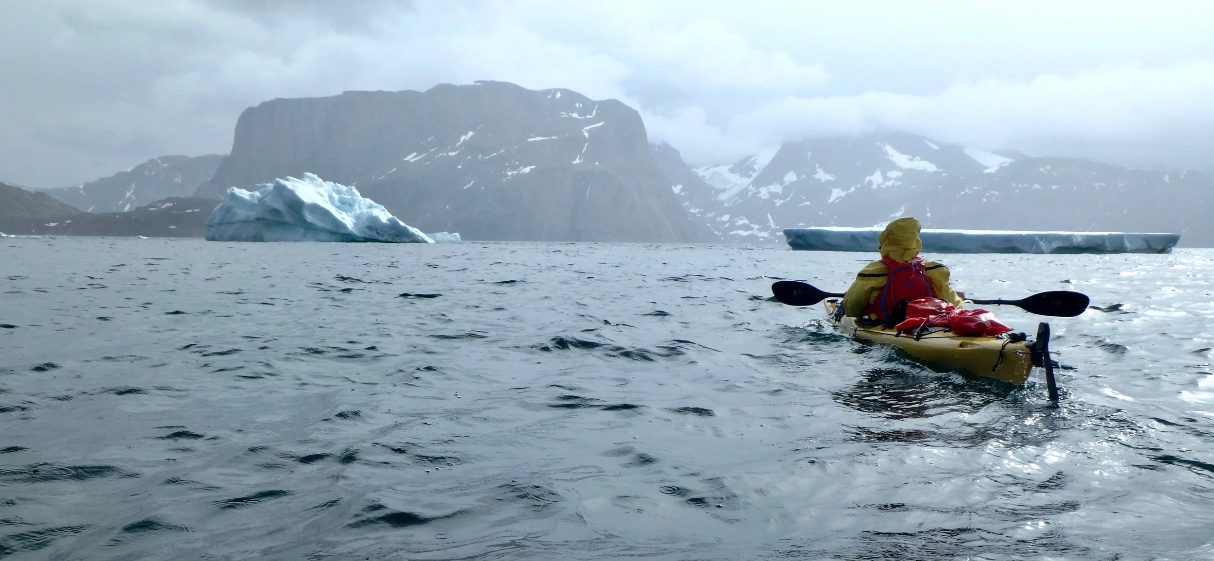 Roger sea kayaking in Greenland.