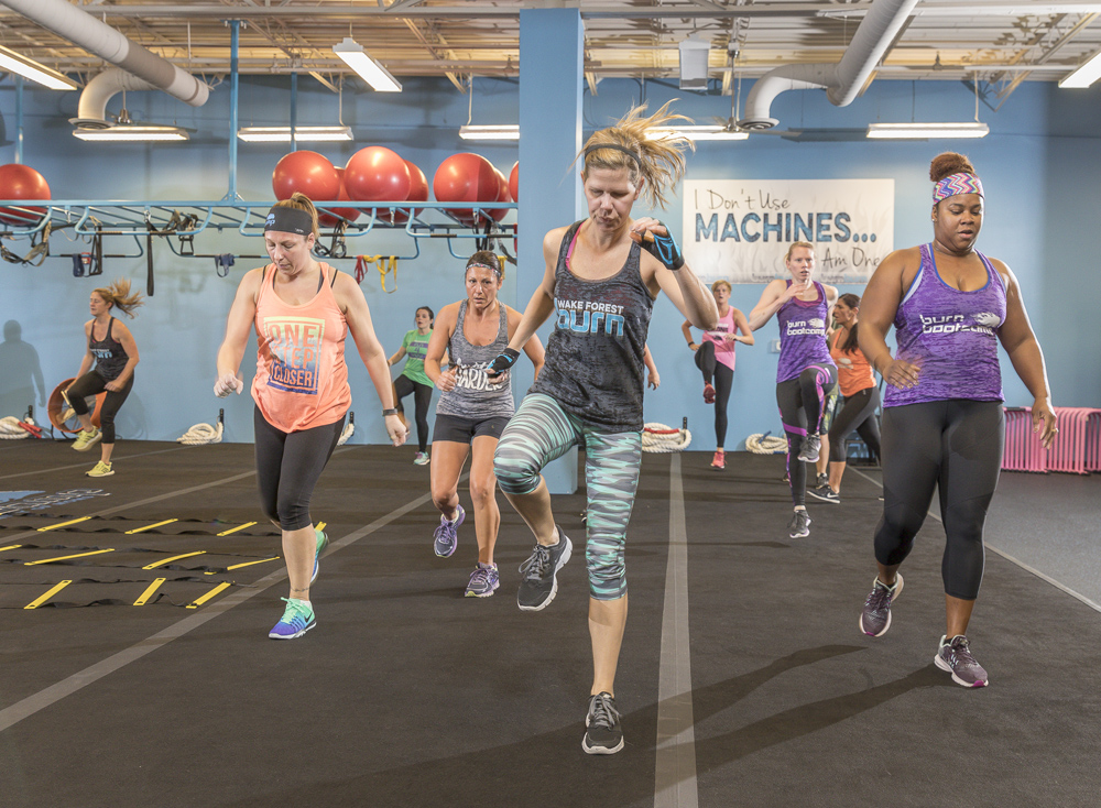 burn boot camp gym at wakefield commons shopping center. photos by davies photography.