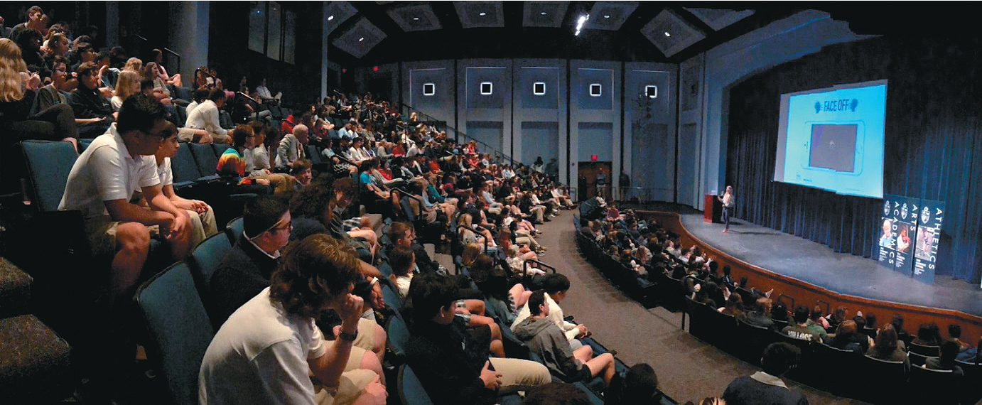 laura tierney, founder of the social institute, coaches high school upperclassmen on how to navigate social media and technology in a positive manner. photo courtesy of the social institute