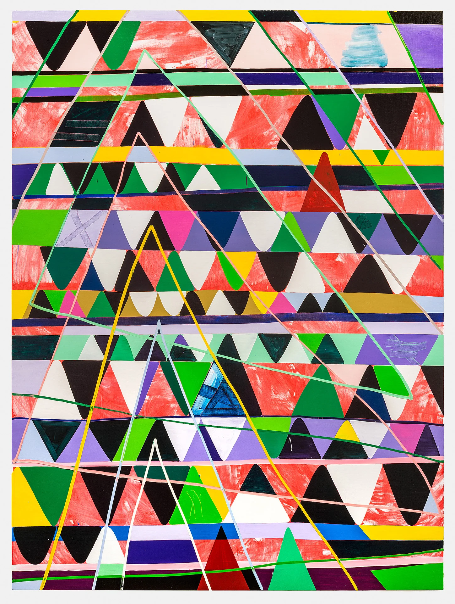 Lazy Lines 2015, oil on canvas, 96" x 72"
