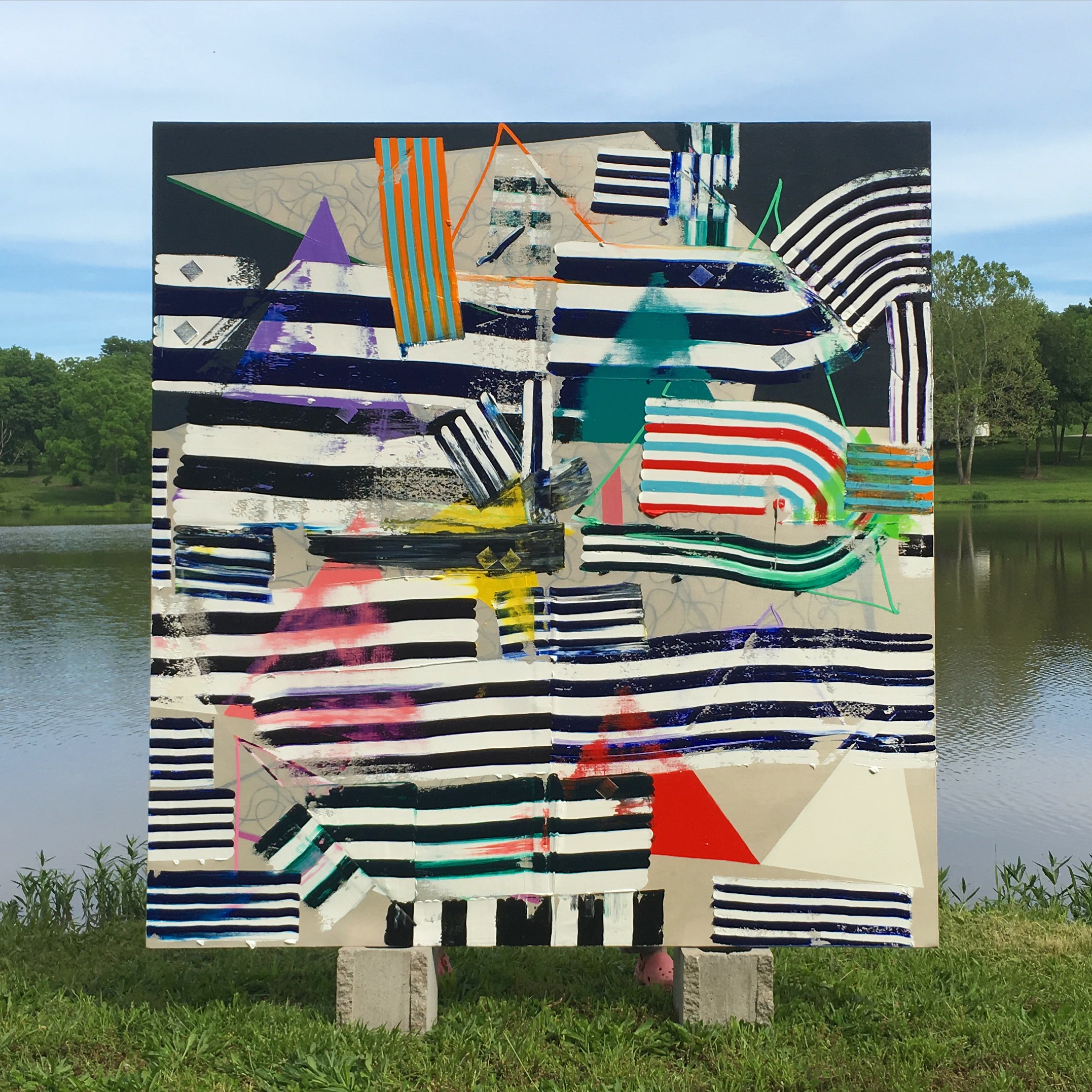   Phantom Filament   2002-2016, oil, acrylic and charcoal on canvas, 72" x 68"&nbsp; 