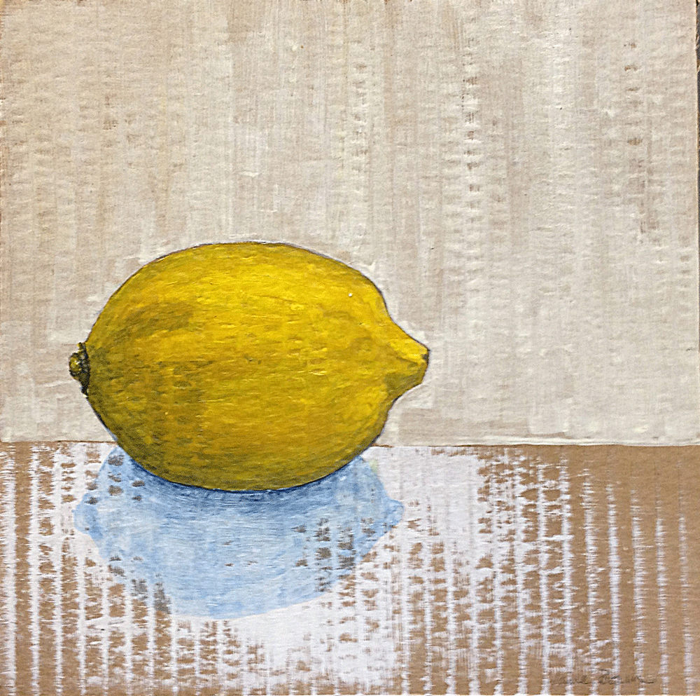  Cardboard Lemon Acrylic on board | 235 x 235mm 