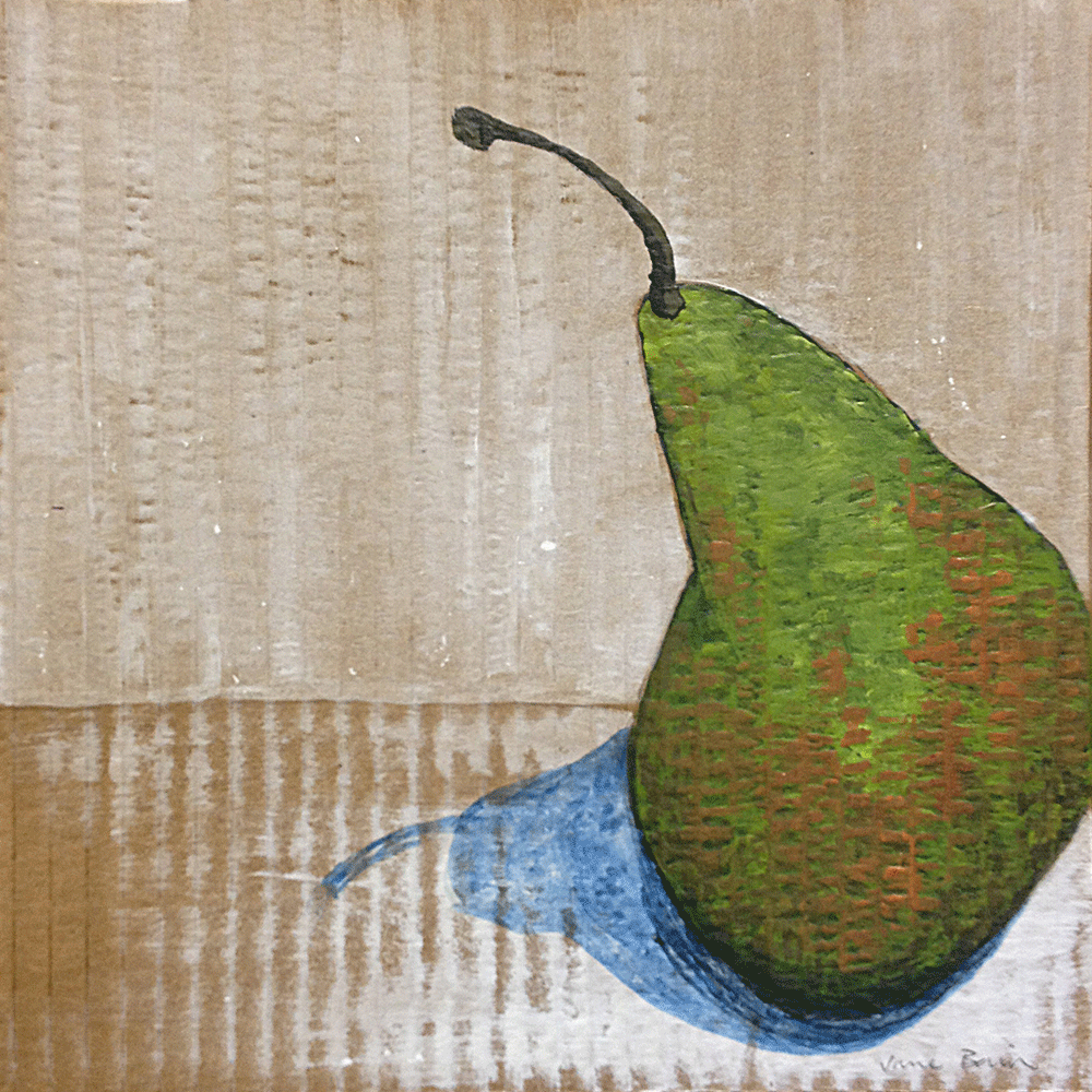  Cardboard Pear Acrylic on board | 235 x 235mm 