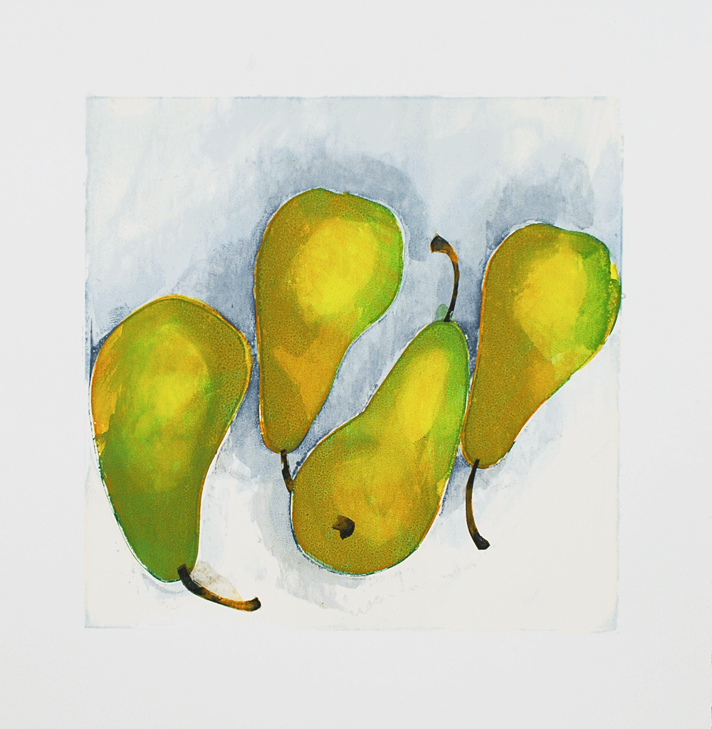  Four Pears Monoprint | 300 x 300mm 