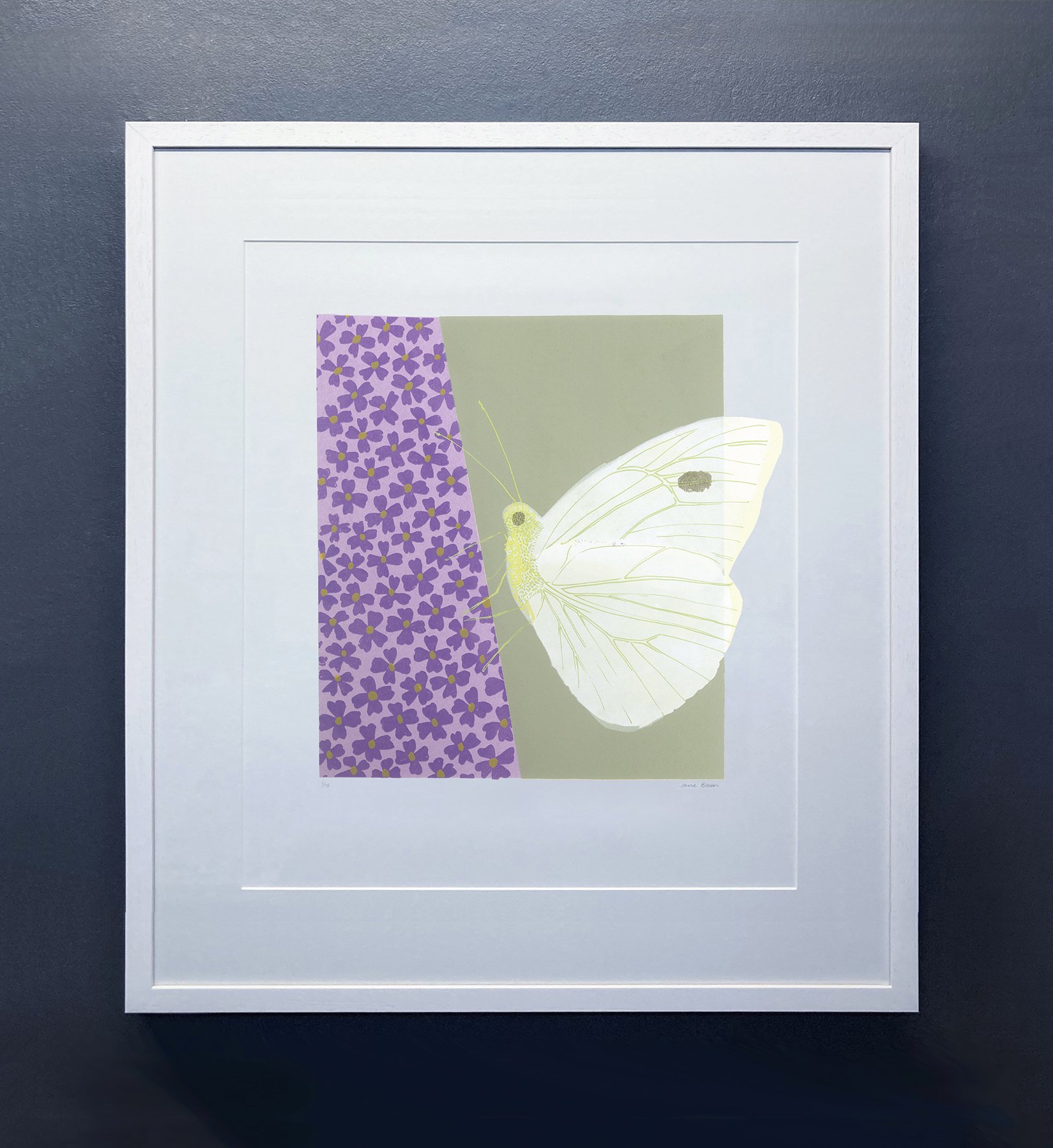   Cabbage White  Silkscreen print Unframed paper size: 297 x 420mm 