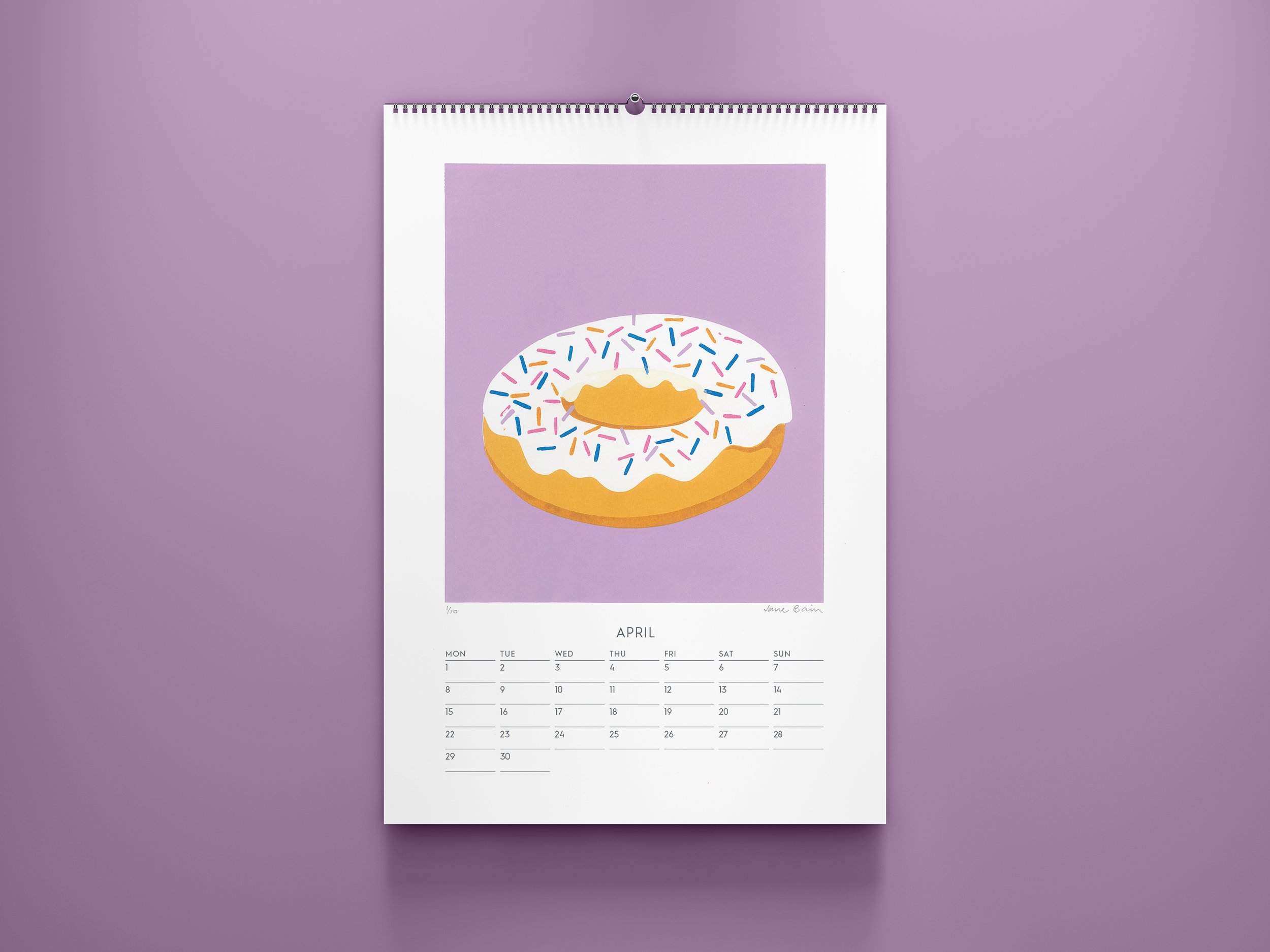 Jane Bain_Calendar 2024_04_Doughnut with sprinkles.jpg