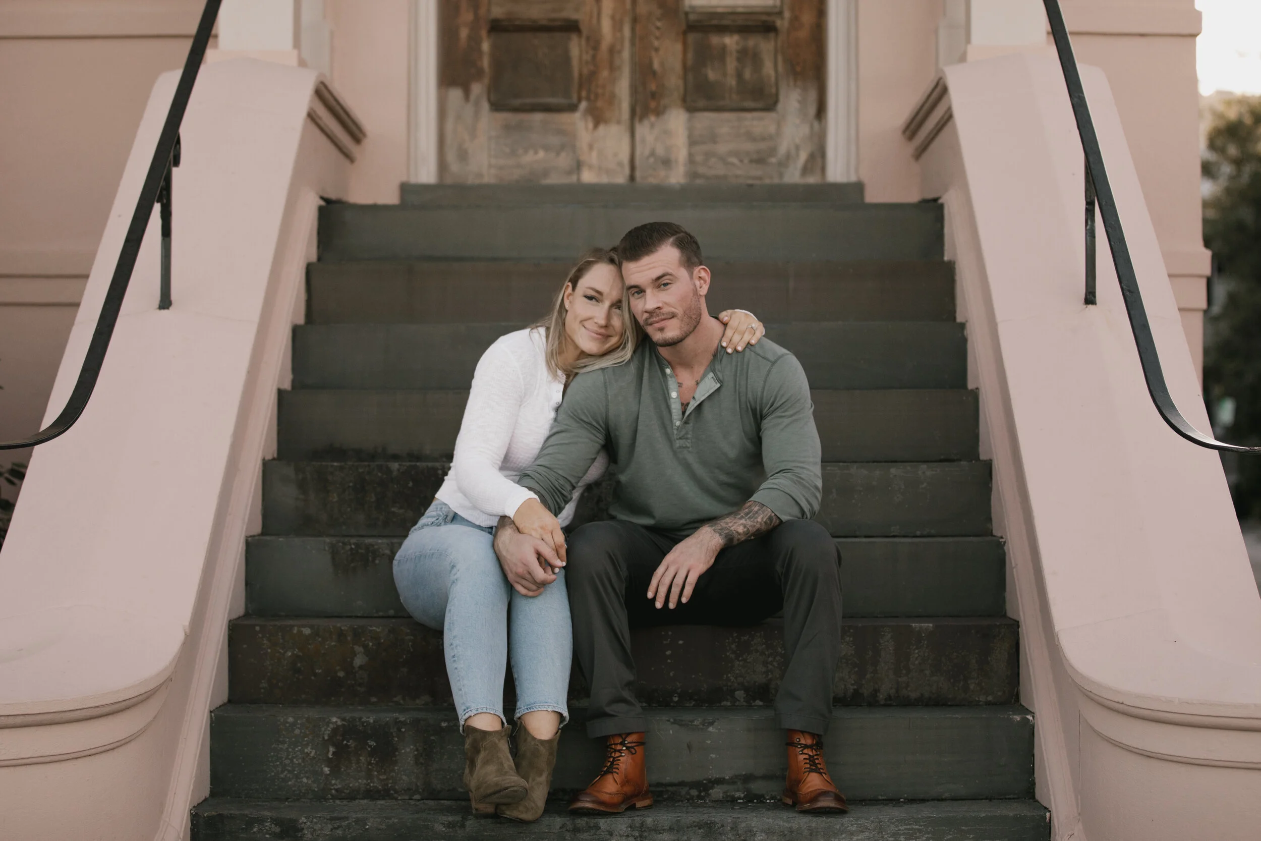 Kori + Kris's Fall Engagement on The Battery in Charleston, SC