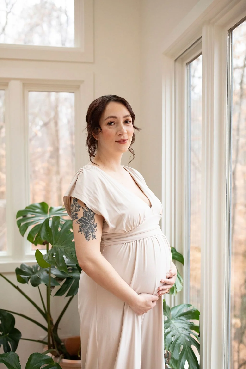 Sarah's Maternity Session at Our Home Studio in Chapel Hill, NC