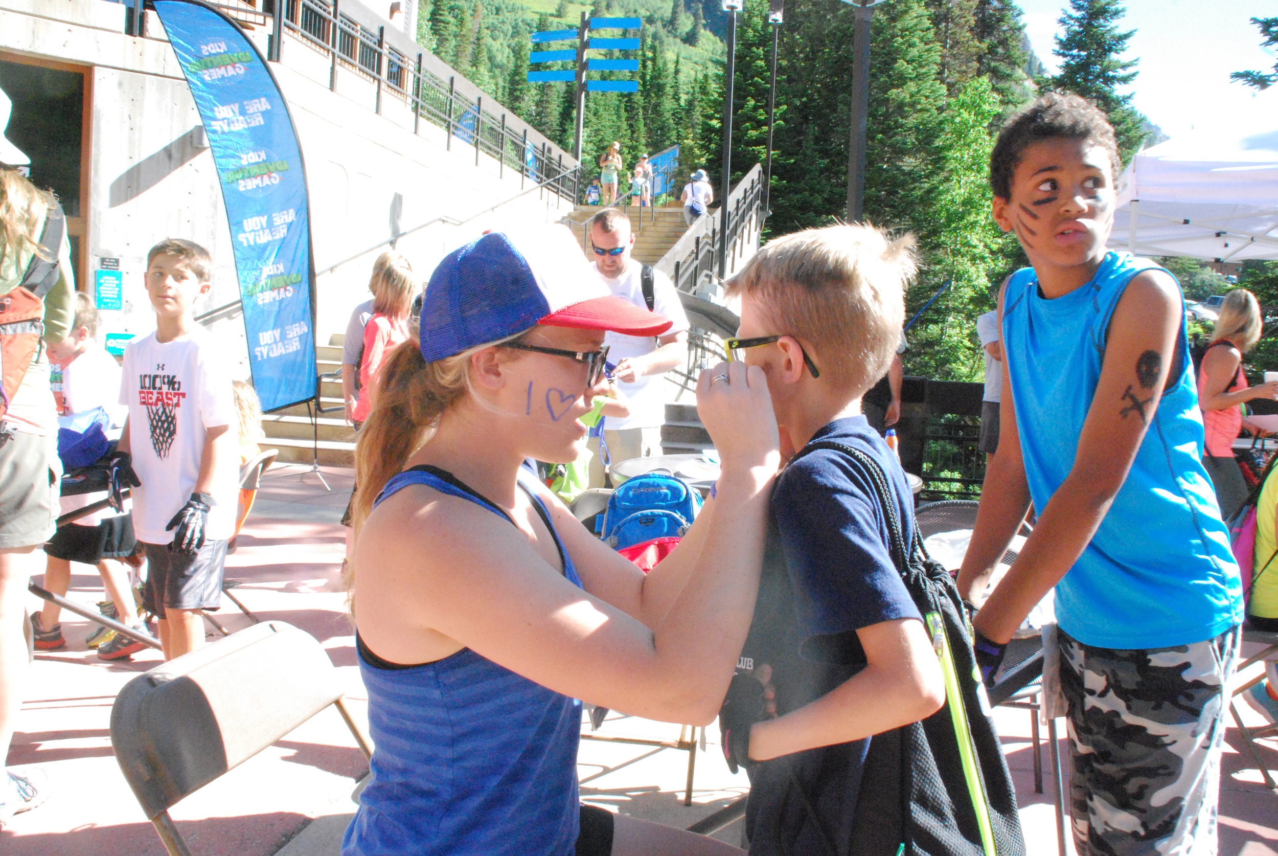Macie painted participants faces before the start of the competition