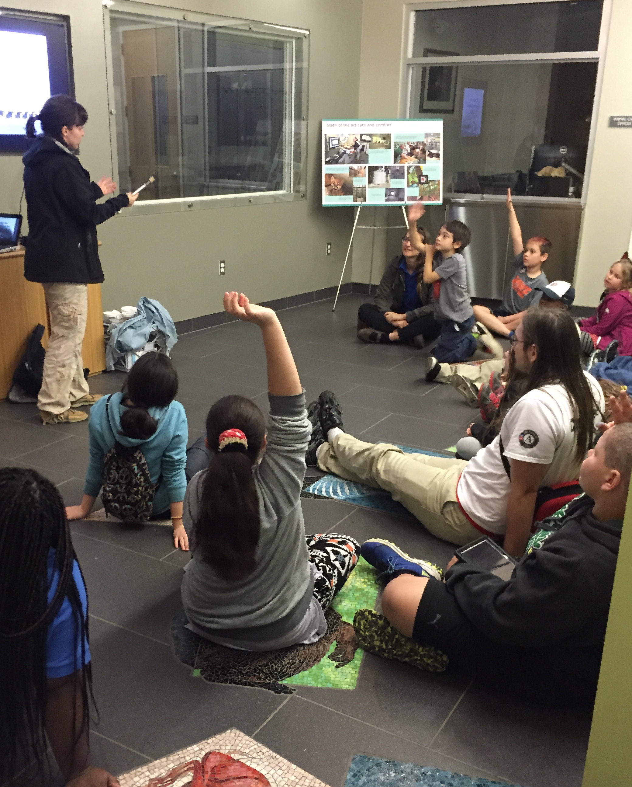 In the veterinary medical lab, we hear about the zoo's care practices.