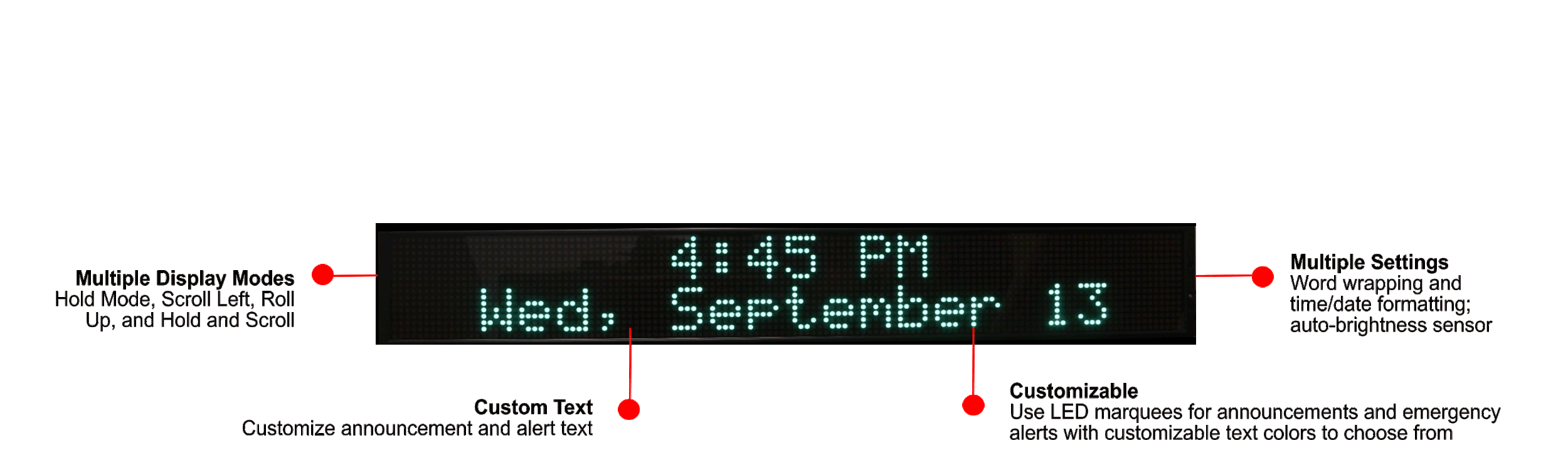 Markee Led Display Alertus LED Marquee - Alertus Technologies