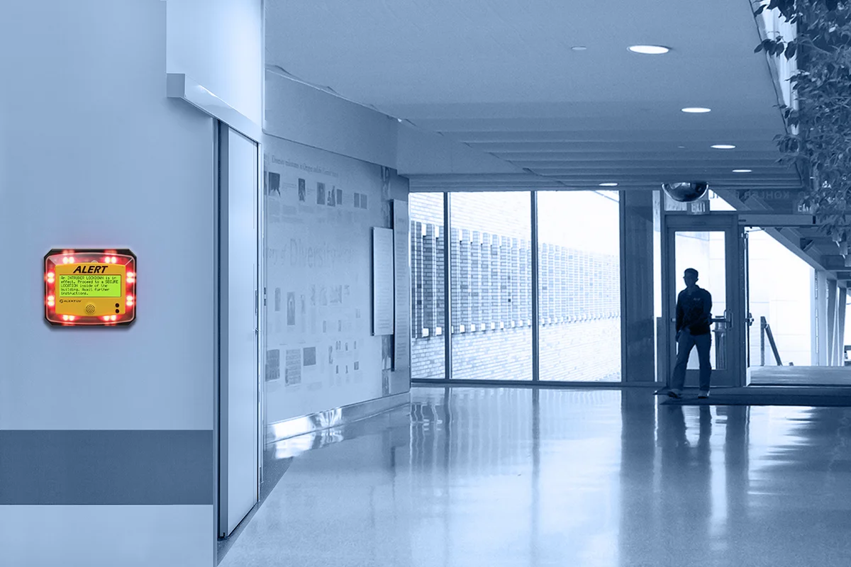 alert beacon in a hallway