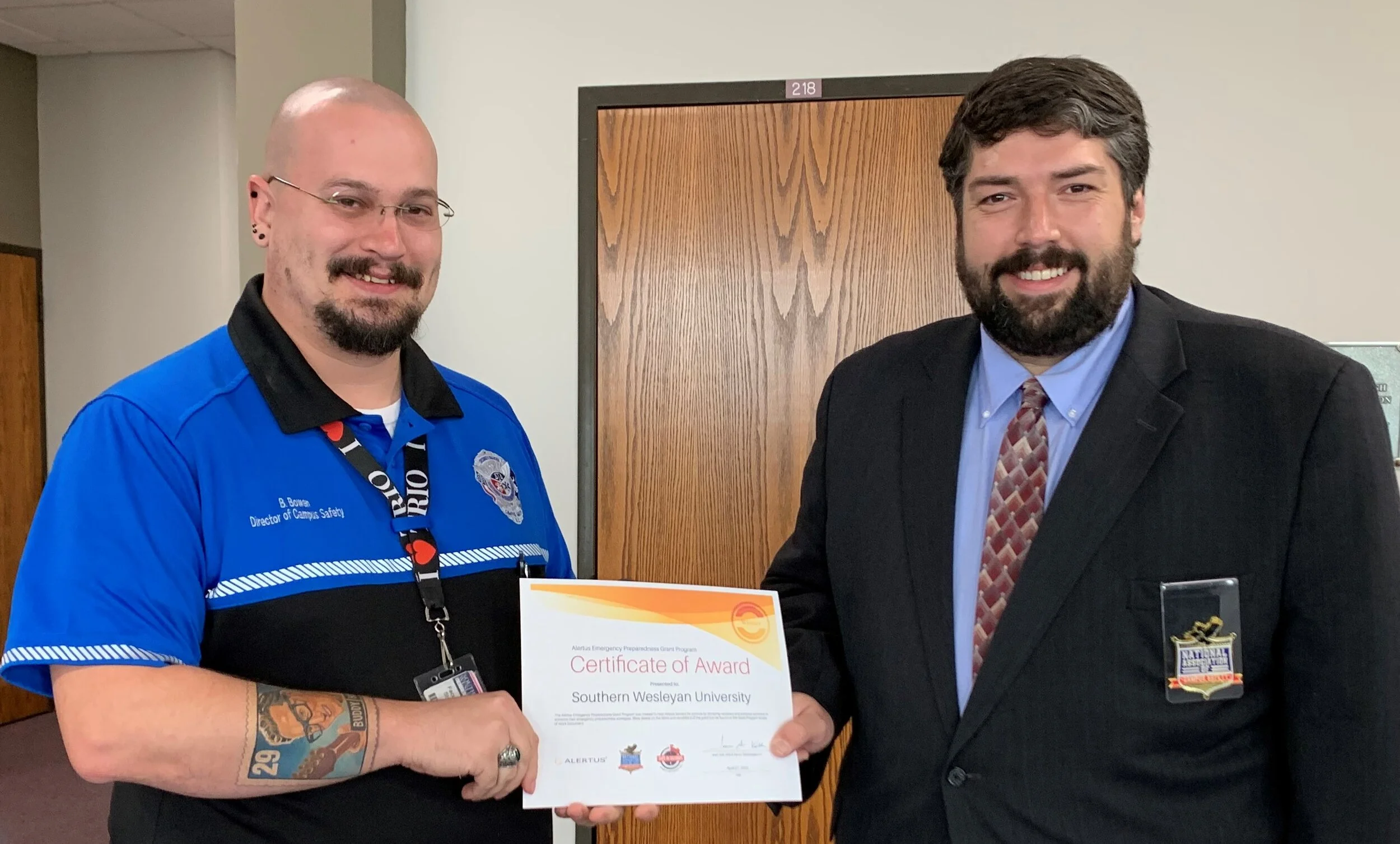 Alertus Technologies partners with National Association of Campus Safety Administrators to award an Emergency Preparedness Grant to Southern Wesleyan University