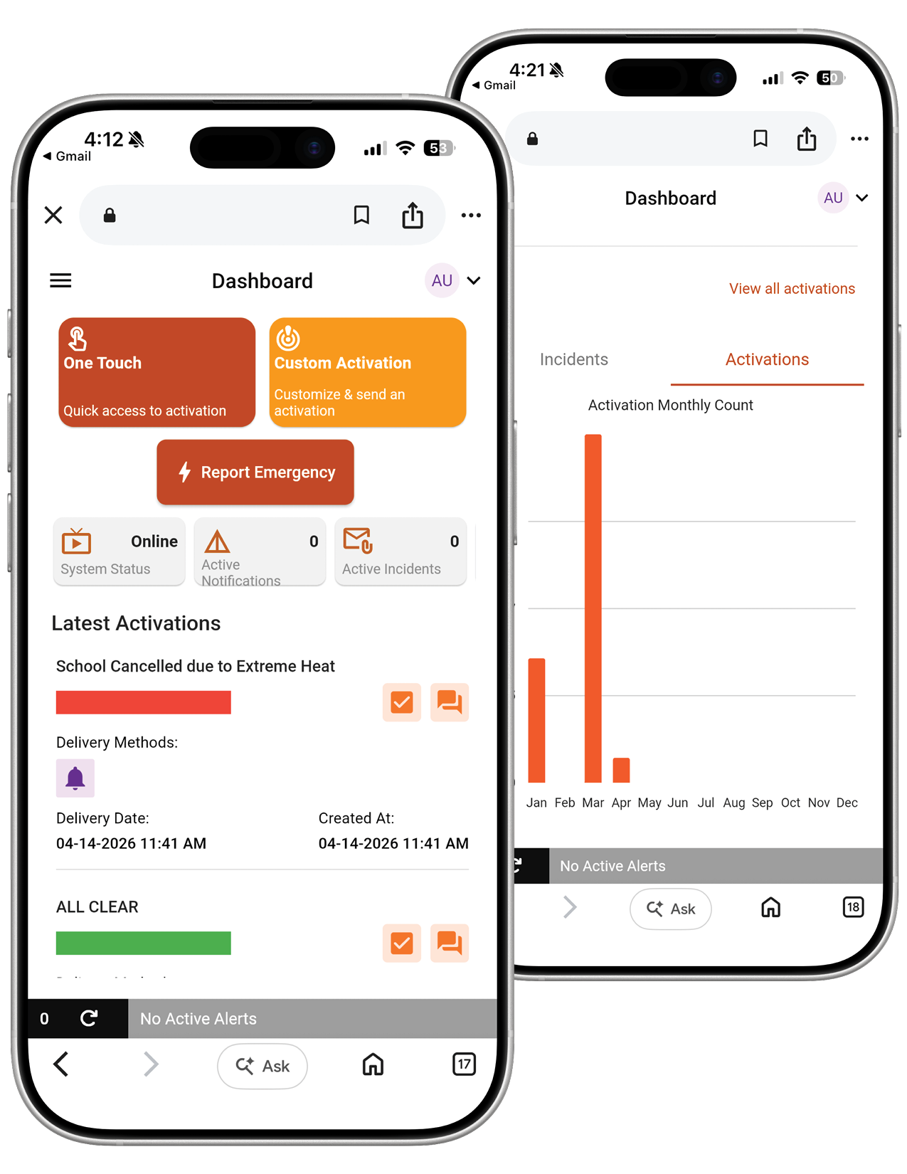 AlertAware 911Direct Shown on Mobile Phones