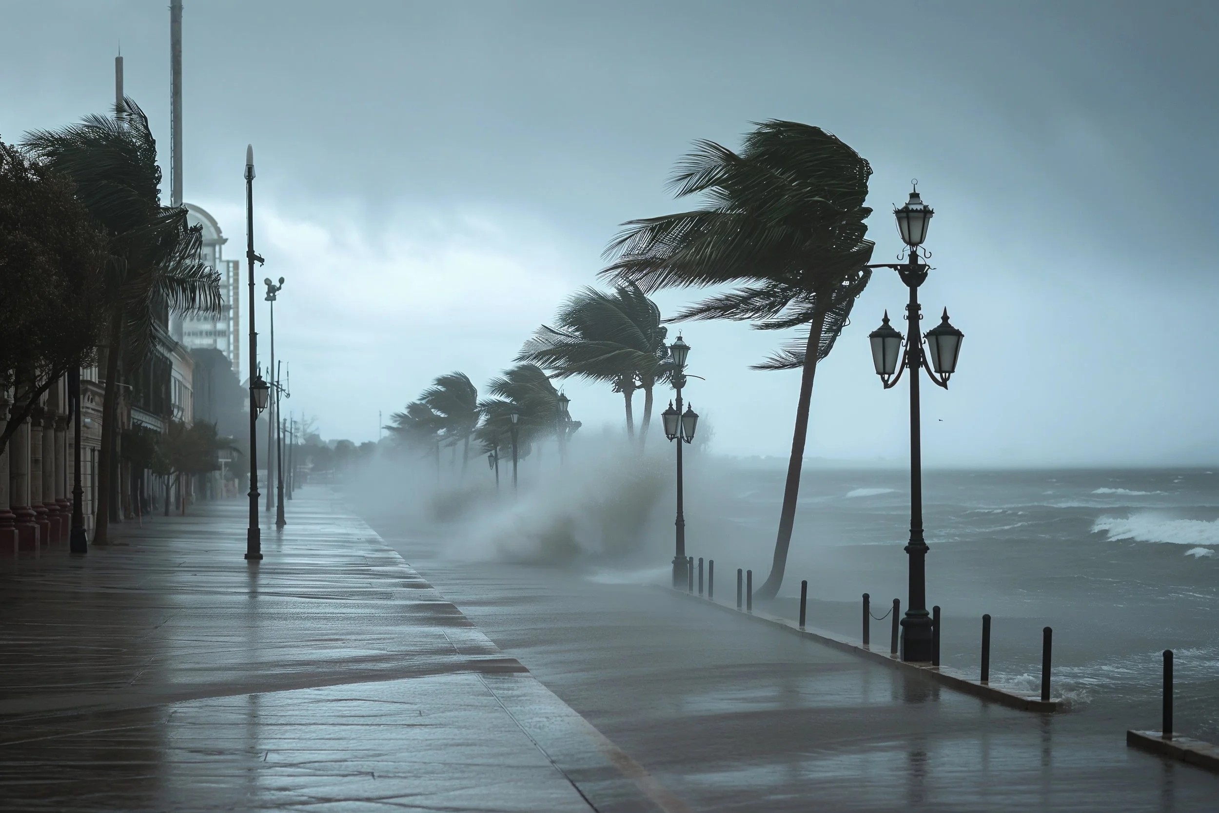 Hurricane causing damage