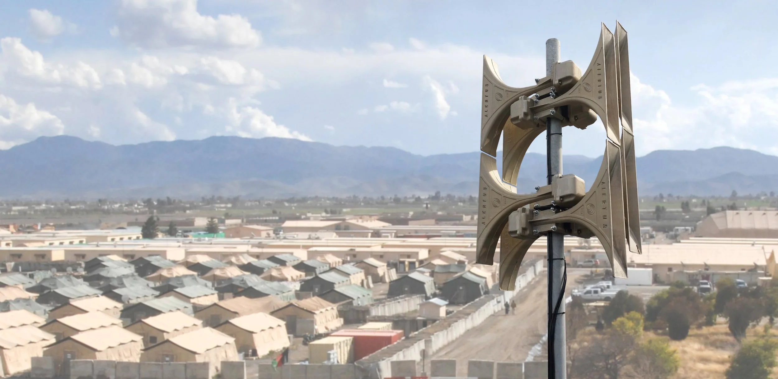 Alertus High Power Speaker Array provides wide-reaching emergency notifications across a military base