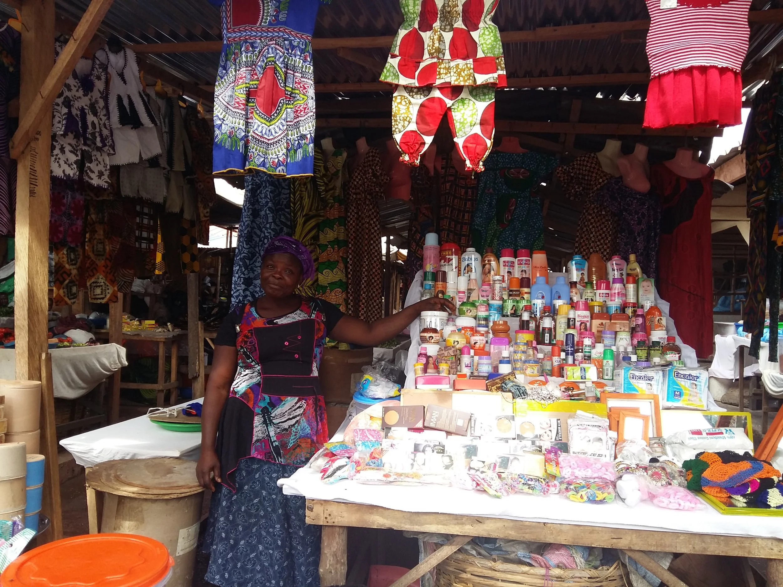 Adzo with her expanded market stall