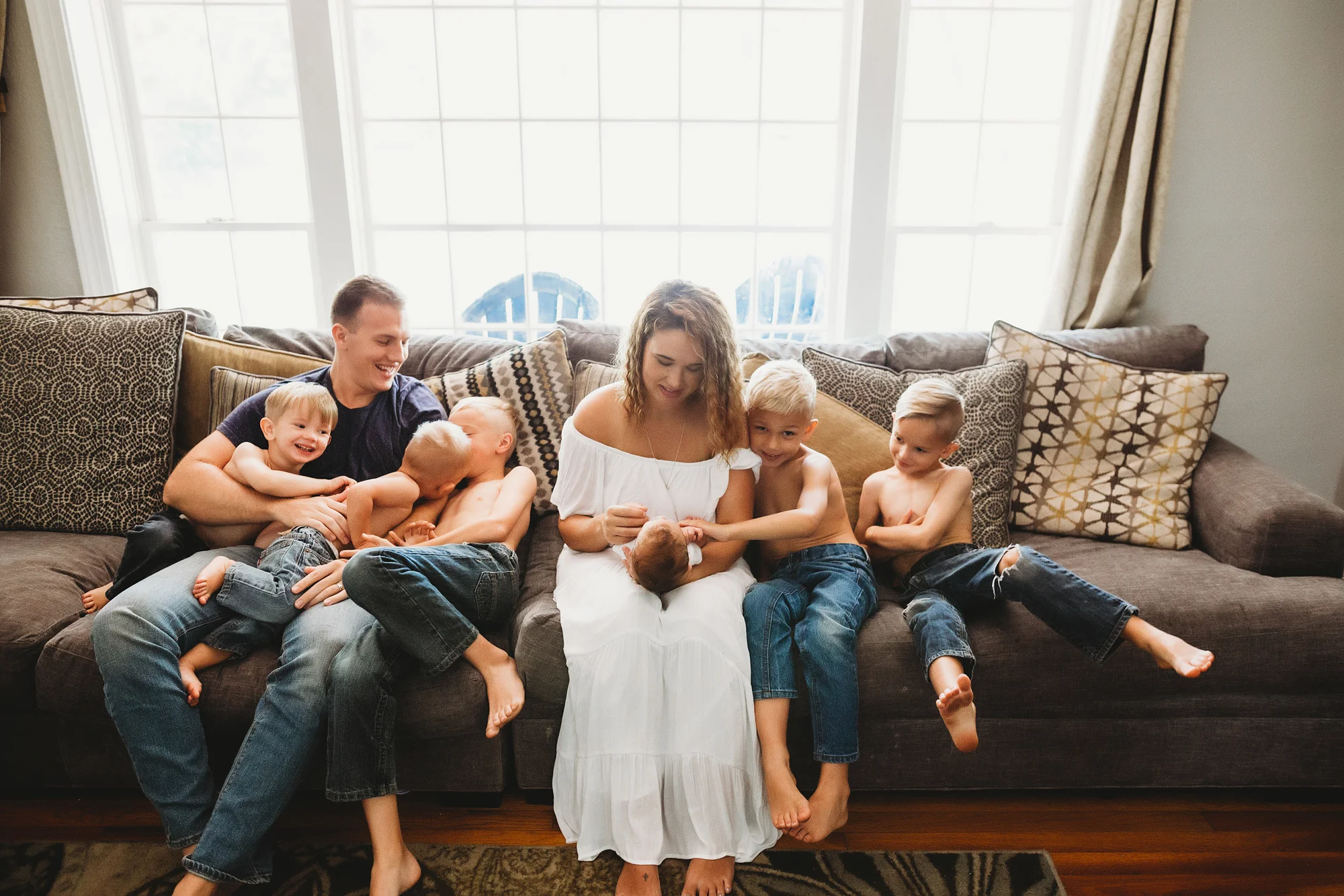 real life newborn photo shoot with boys, documentary newborn photographer tampa