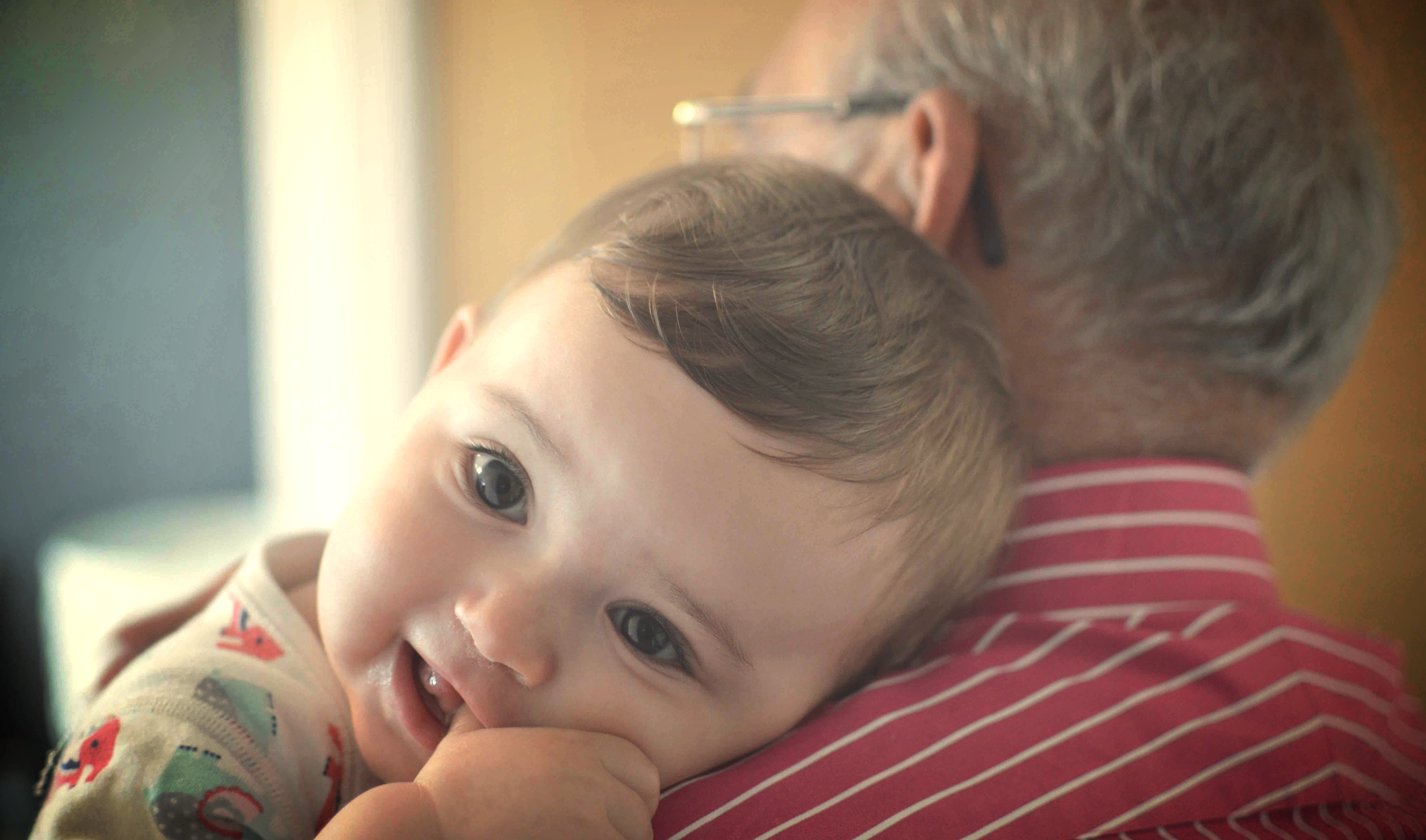 Grandad on hand to give our daughter a cuddle