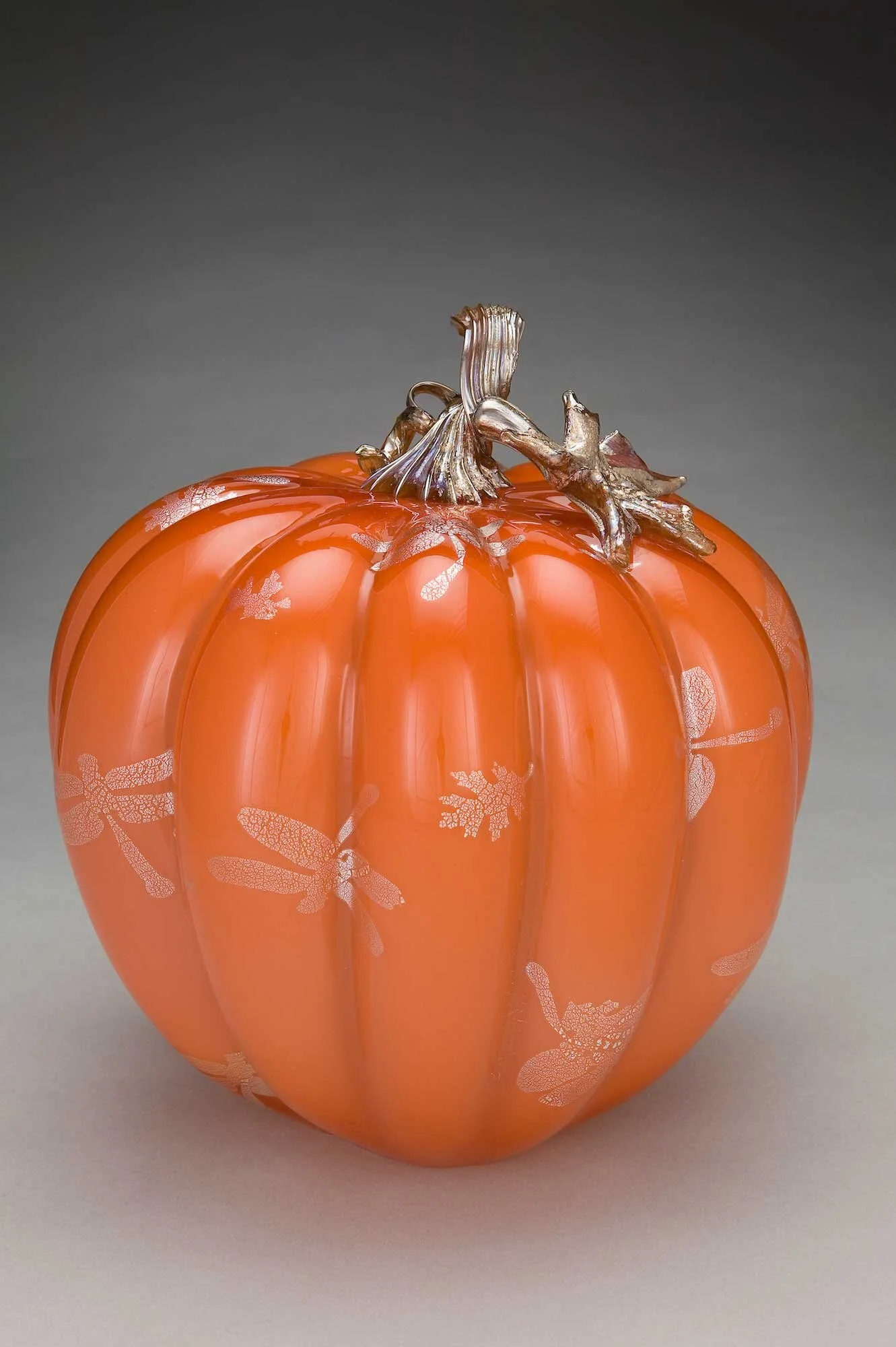 Apricot-Pumpkin-with-Silver-Dragonflies-&-Leaves-16x14x14-copy.jpg