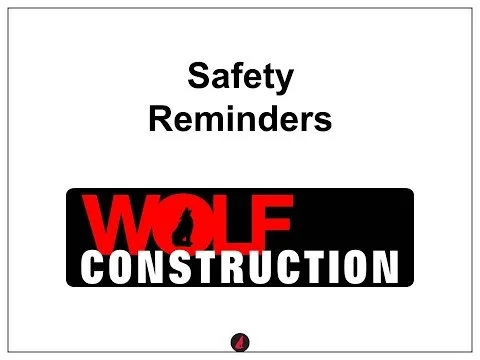 Safety Meeting 3 11 16 Safety Reminders