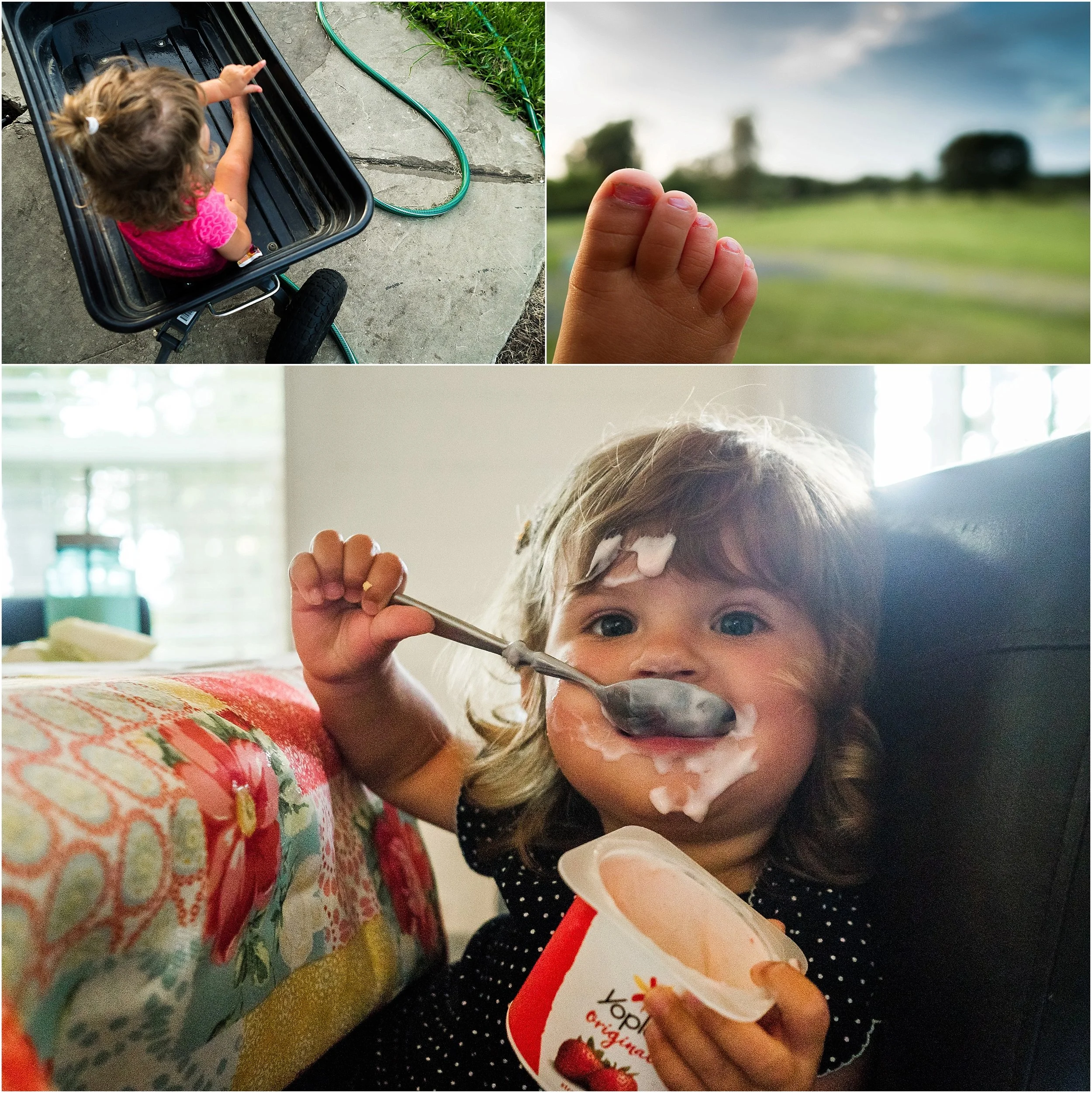 Virginia Family Documentary Photographer, little girl messy eating
