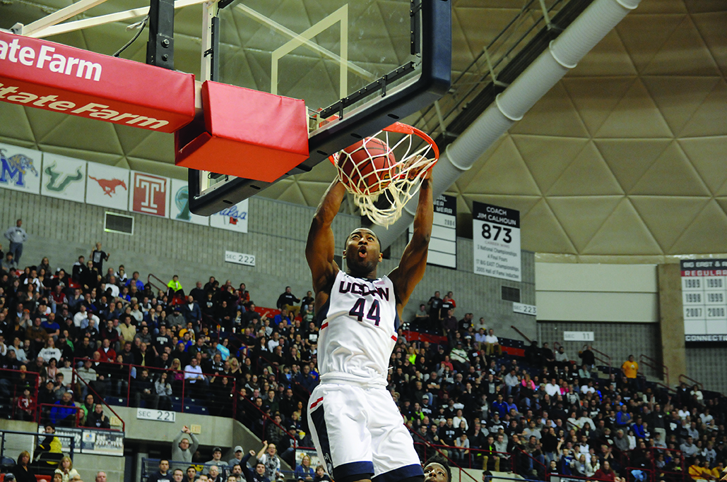 UConn guard Rodney Purvis dunks during a game last season at Gampel Pavilion in Storrs, Connecticut. The team released its conference schedule on Tuesday. (File Photo/The Daily Campus)