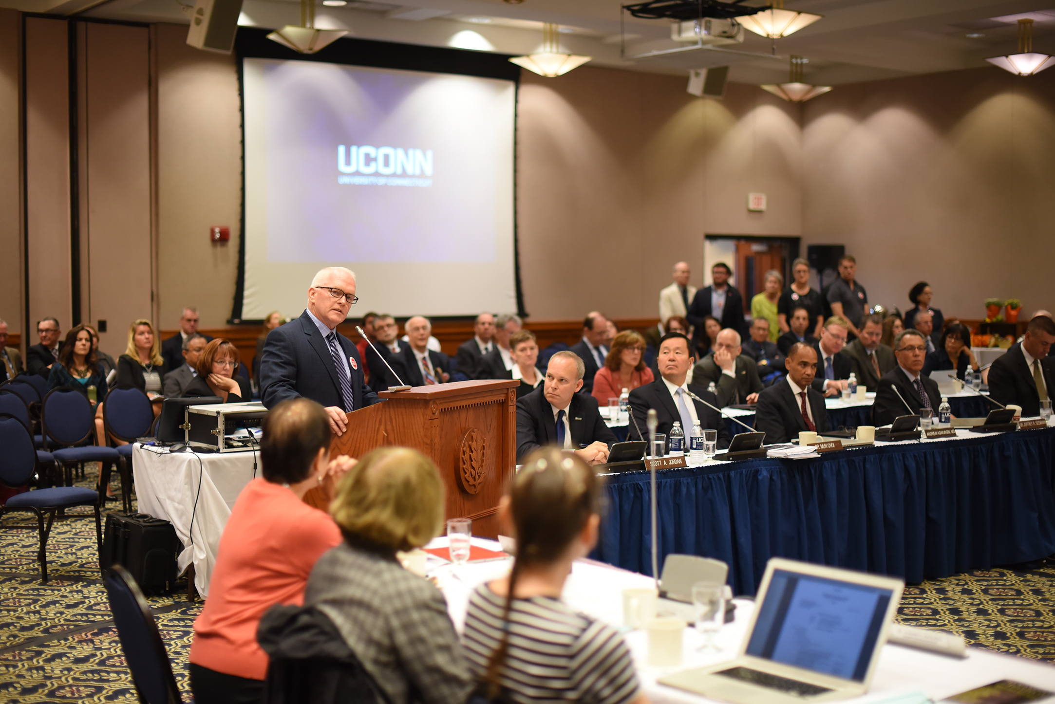 In this photo, the UConn Board of Trustees meeting is pictured on Wednesday, Sept. 30, 2015. (Allen Lang/The Daily Campus)