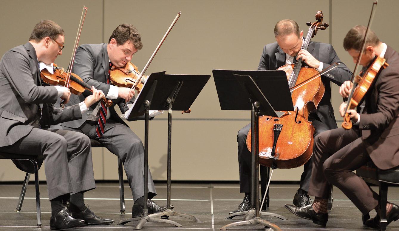 The Jerusalem Quartet played with energy and expertise for a Sunday afternoon crowd at the Jorgensen Center for the Performing Arts. (Jason Jiang/The Daily Campus)