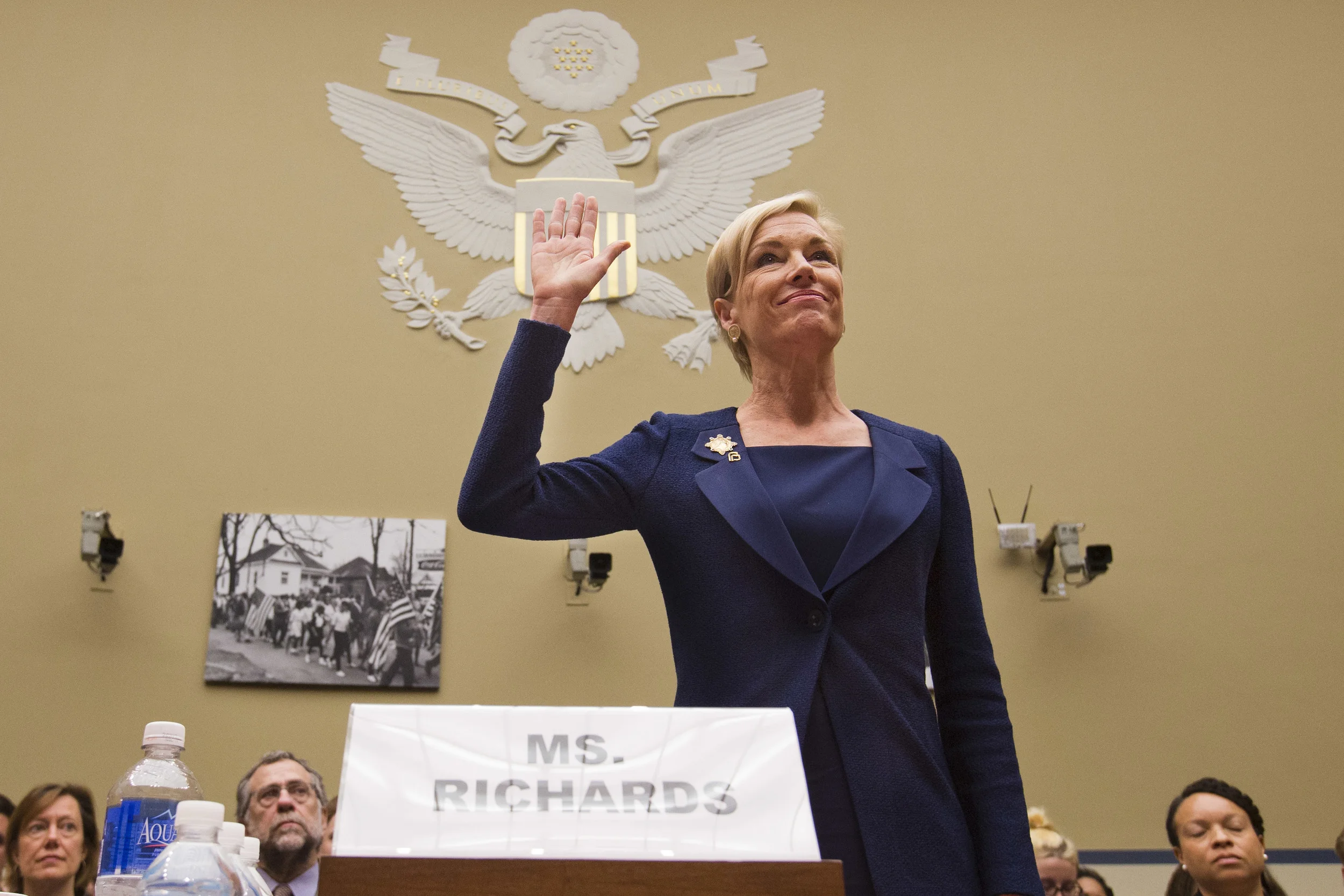 In this Tuesday, Sept. 29, 2015 photo, Planned Parenthood Federation of America President Cecile Richards is sworn in before testifying at a House Committee on Oversight and Government Reform Hearing on "Planned Parenthood's Taxpayer Funding," in Washington. (Jacquelyn Martin/AP)