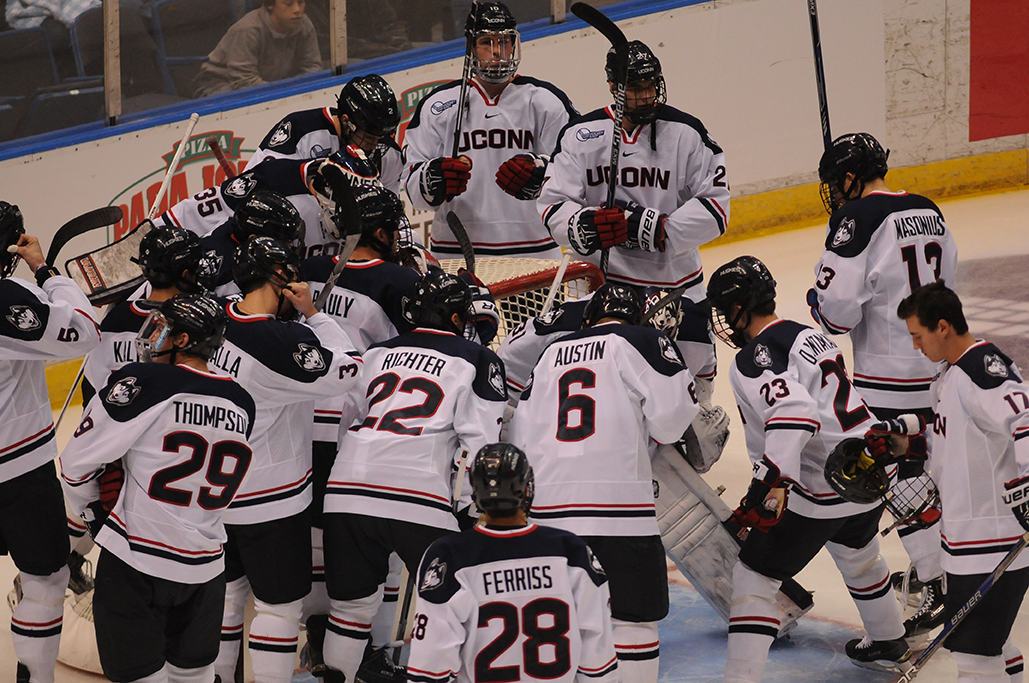 UConn will help Notre Dame open Hockey East play this Saturday, 3:05 p.m. at the XL Center before both teams make the trip to Long Island Sunday to finish the weekend series at the Barclays Center in Brooklyn. (Amar Batra/The Daily Campus)