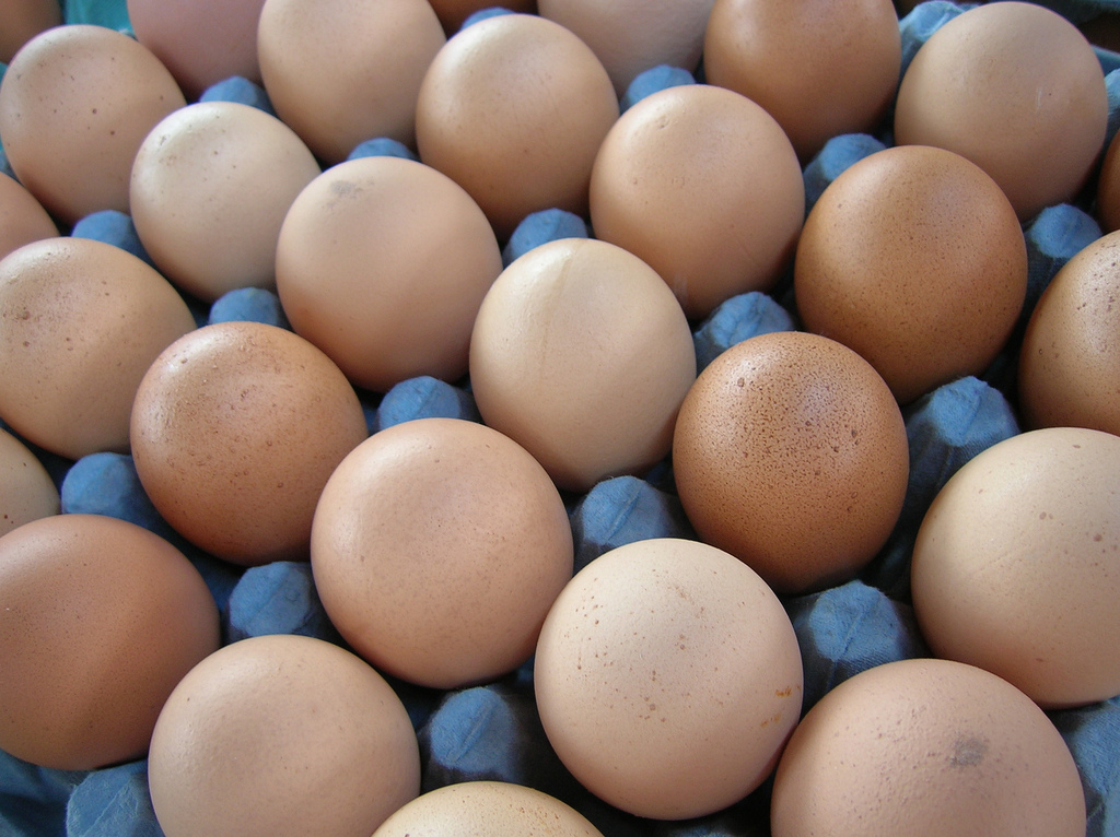The decline in egg production has made for high prices. USDA data says that in 2013 and 2014, farmers received an average of $0.86 per dozen eggs. This past August, they received $2.38 per dozen because of the low supply. (Vlc Lic/Flickr)