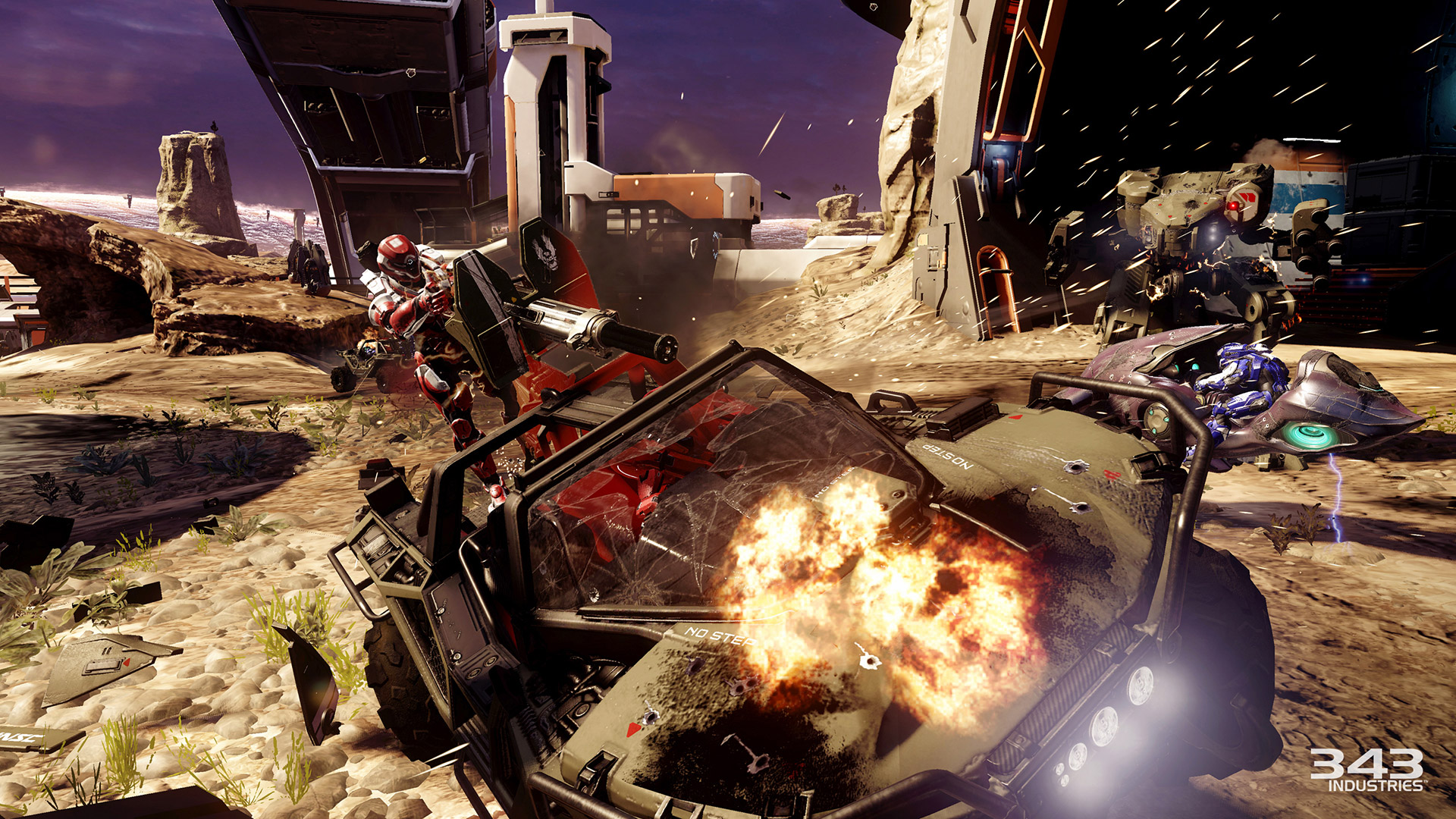 A snapshot of the Halo 5: Guardians warzone, "a brand new, massive-scale multiplayer mode that supports 24-player battles," according to the video game website . (Courtesy/ Halo 5: Guardians )