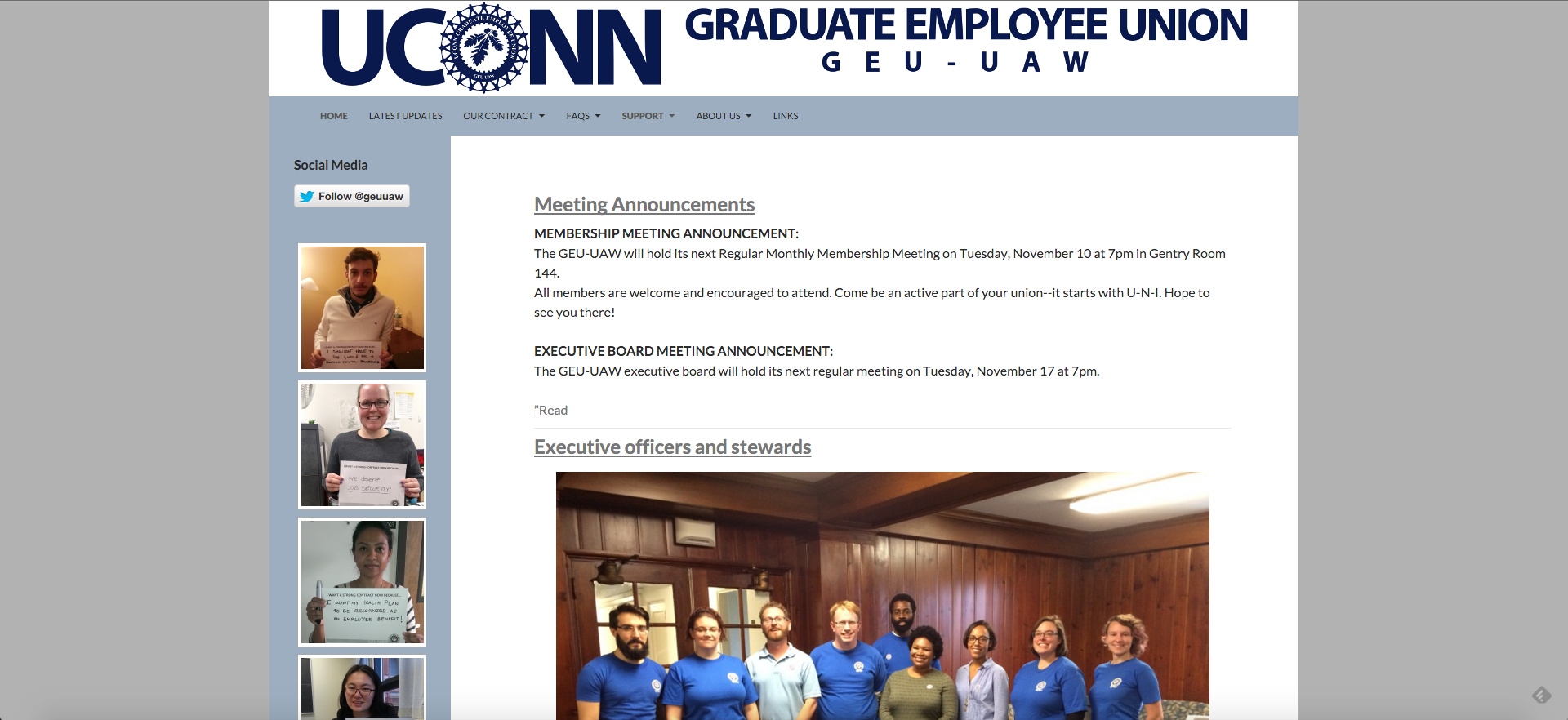 The GEU is a democratic organization aiming to improve the work lives of graduate assistants, with 70 percent of graduate students being members, according to Todd Vachon, GEU president. (Screenshot)