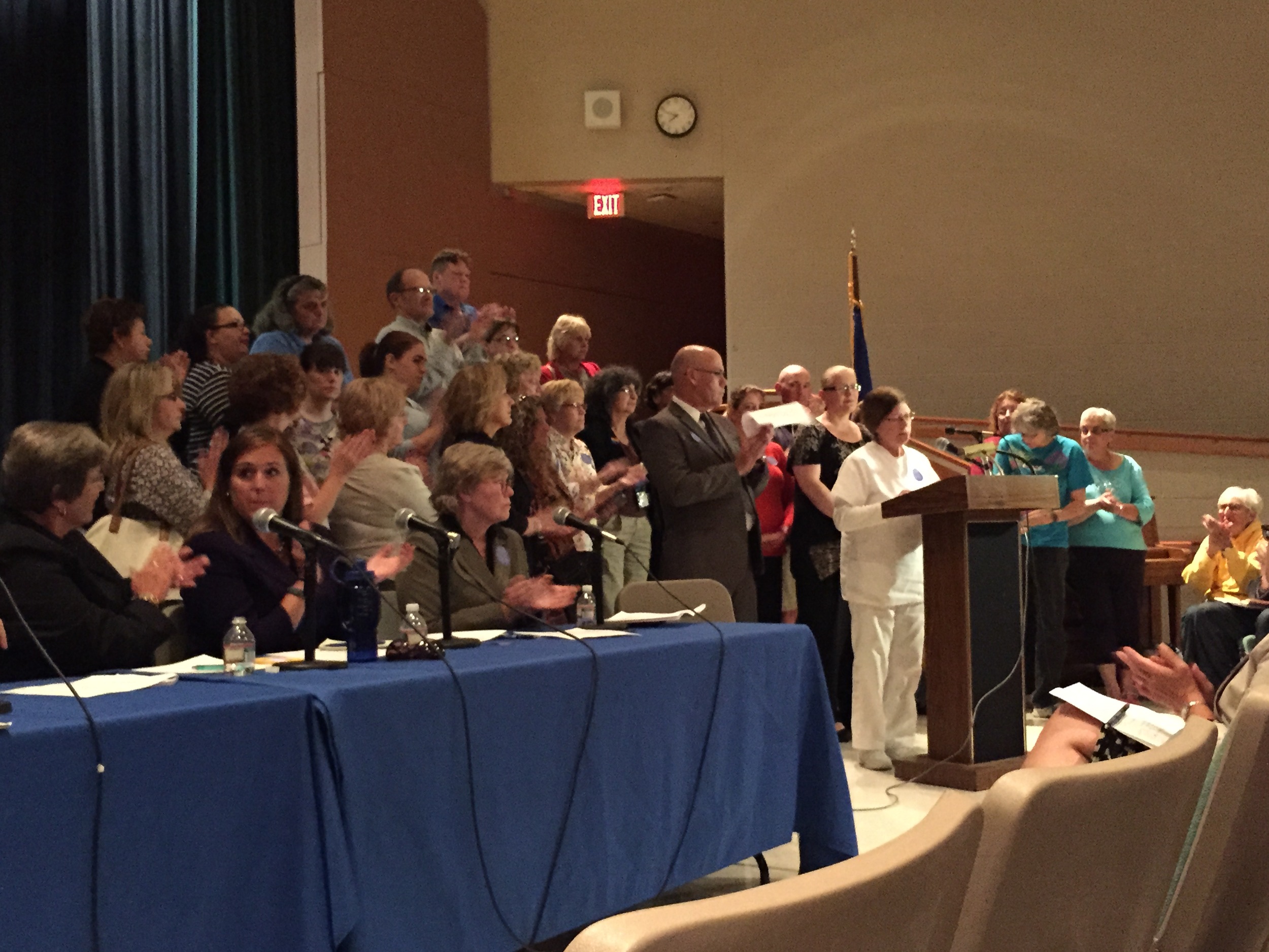 Windham Hospital employees were acknowledged for their hard work during the forum Monday night. (Maggie McEvilly/The Daily Campus)