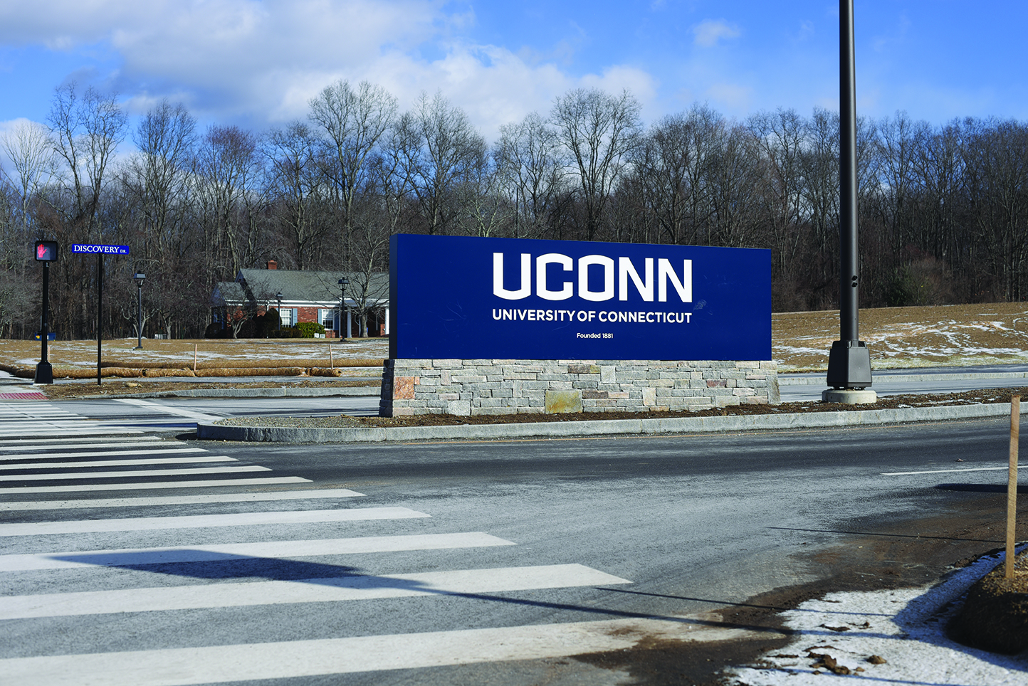 The Hillside Road Extension was completed on Dec. 18. The project to connect Route 195 and North Eagleville Road took 18 months. (Zhelun Lang/The Daily Campus)