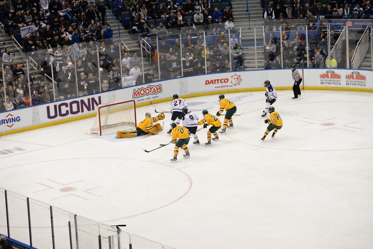 Freshman forward Max Letunov scored his team leading 10th goal of the season on Friday Jan. 22, 2016. UConn was defeated 4-2 by Vermont at the XL Center. (Amar Batra/The Daily Campus)