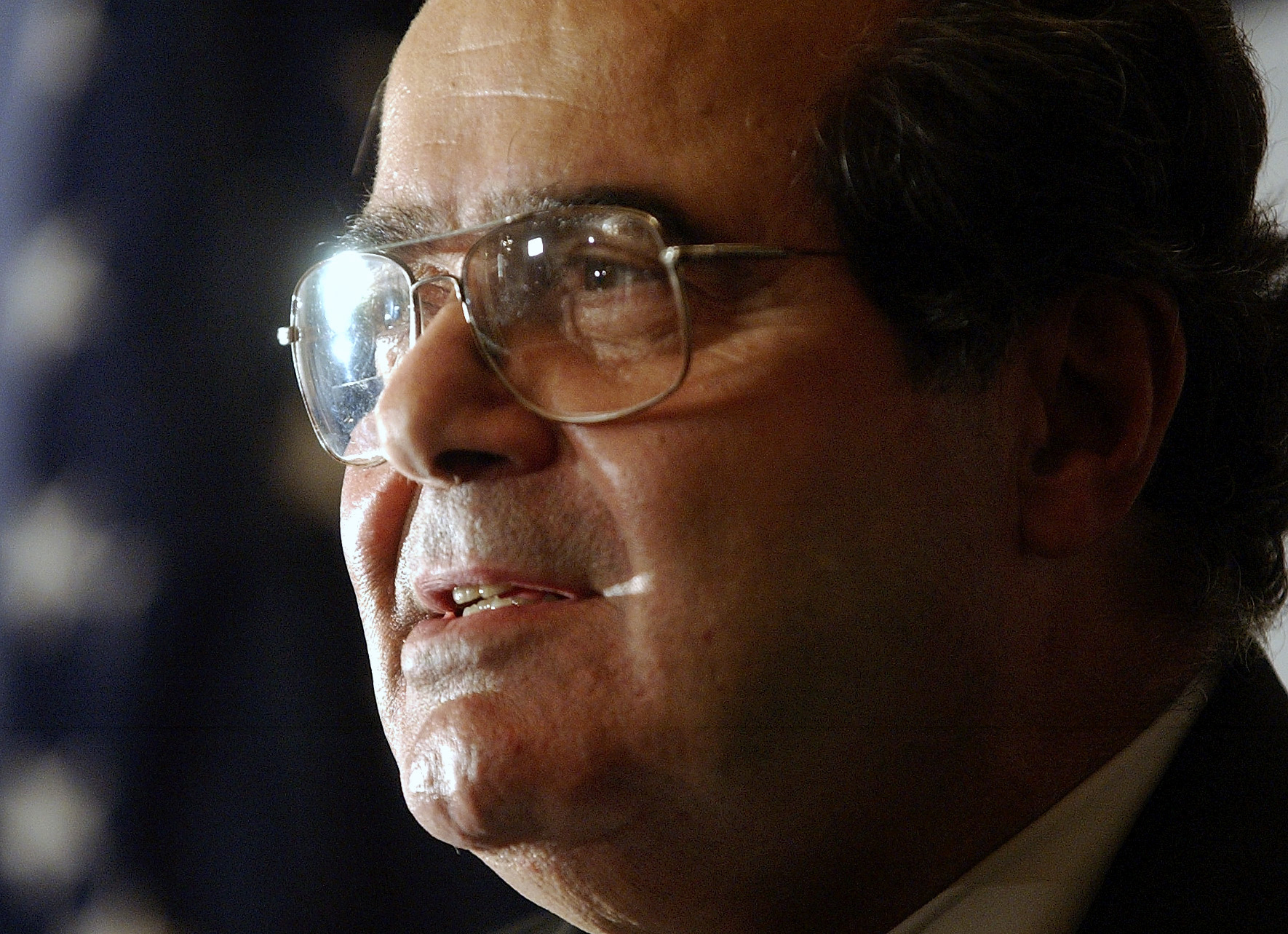 In this Saturday, Oct. 8, 2005 file photo, U.S. Supreme Court Justice Antonin Scalia speaks during a news conference in New York. On Saturday, Feb. 13, 2016, the U.S. Marshals Service confirmed that Scalia has died at the age of 79. (AP Photo/Chad Rachman)